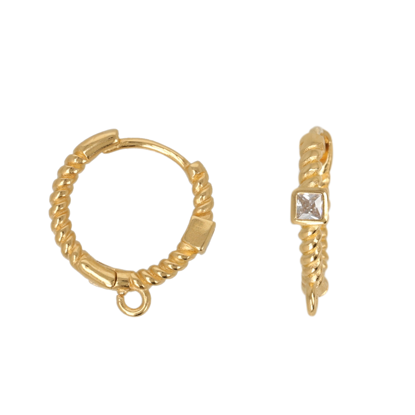 gold plated hoop earring 15mm with 1 jumpring | 2pc
