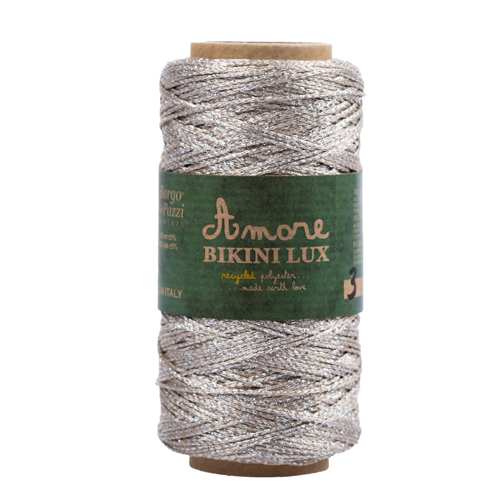 borgo de' pazzi bikini lux - beige/silver (3) - 50gr (185mt) | 1pc