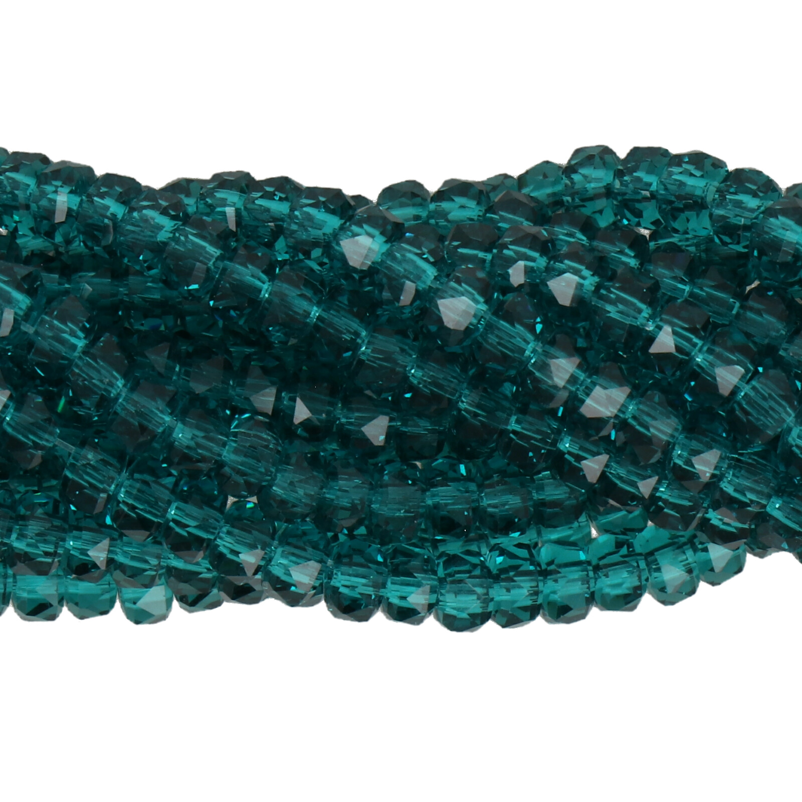 chinese glasperlen facettiertes heishi teal 4x2,5mm | 1-strang