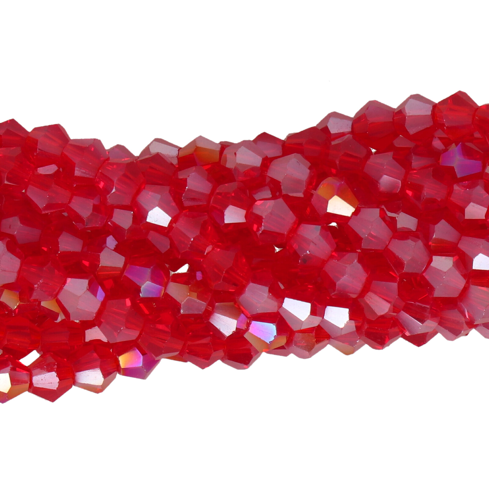 light siam ab chinese crystal faceted bicone 4mm | 1 strand