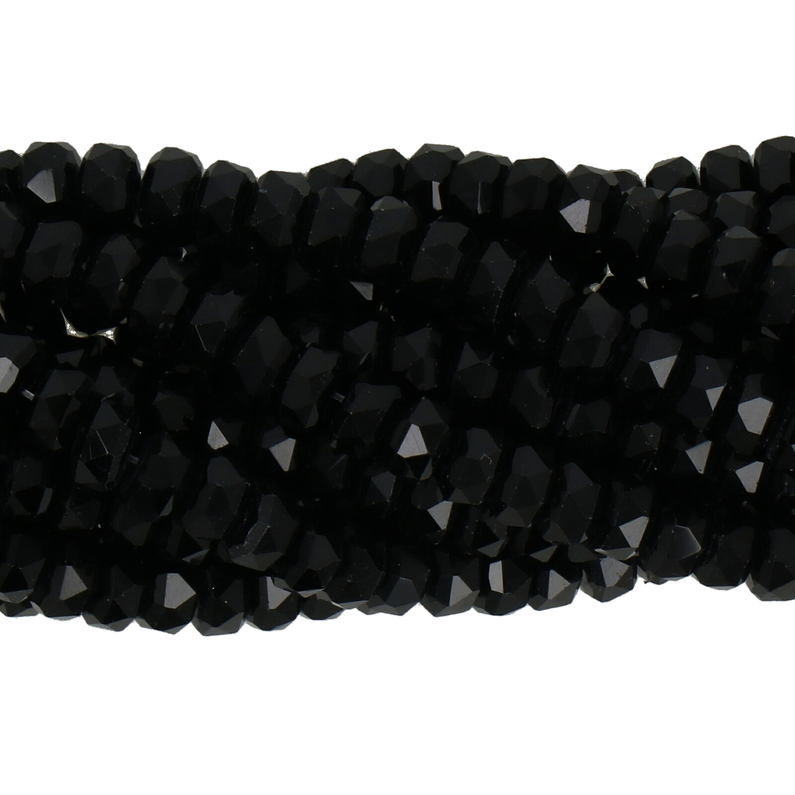 jet chinese crystal faceted heishi 4x2,5mm | 1 strand