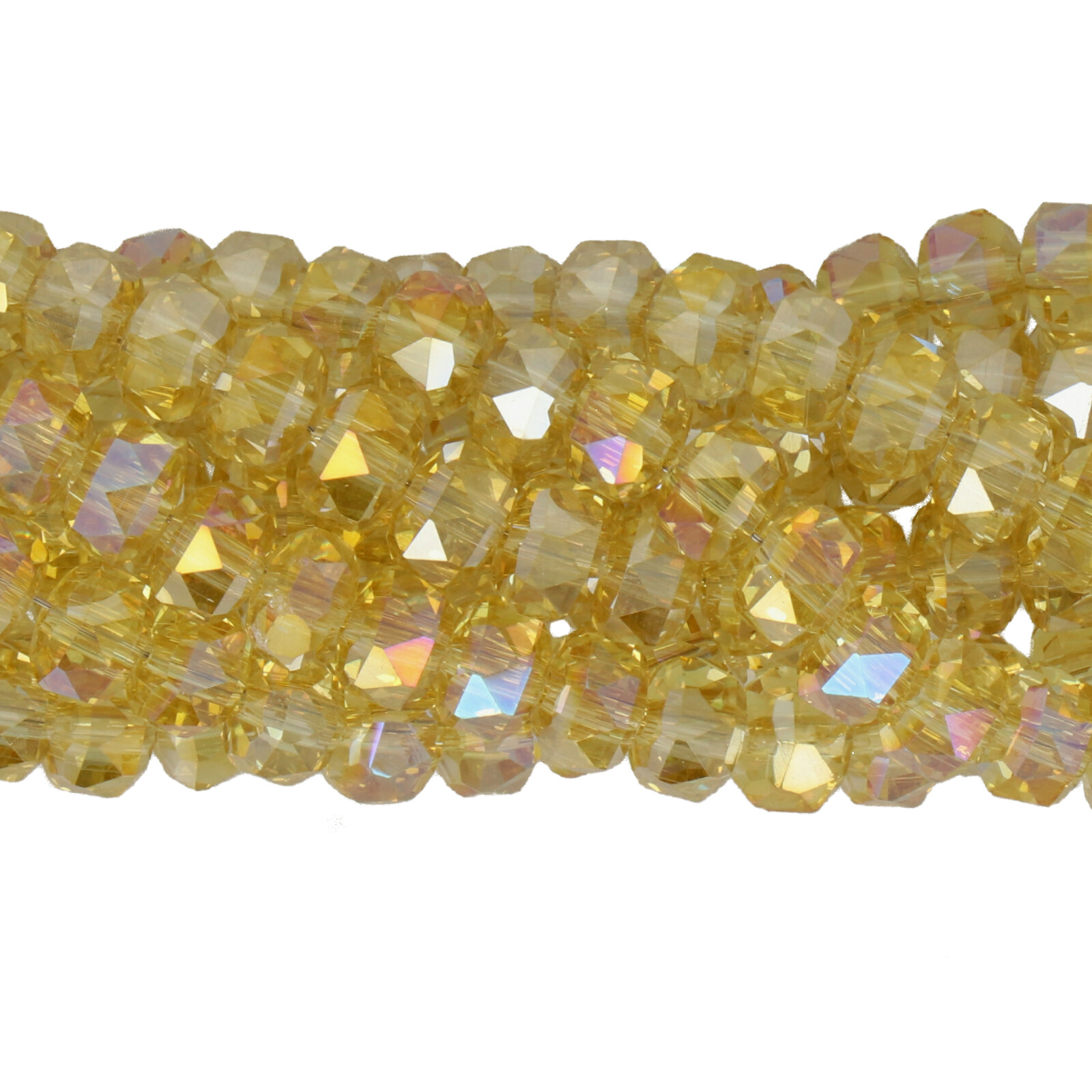 citrine ab chinese crystal faceted heishi 6x4,5mm | 1 strand