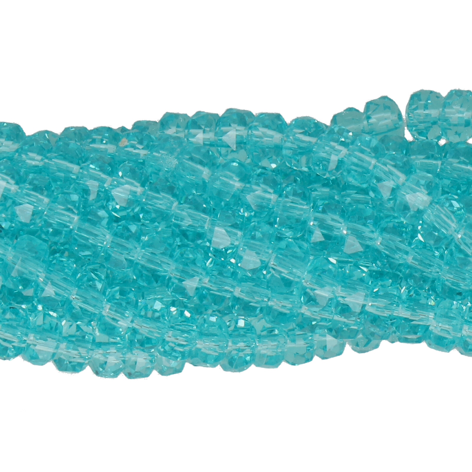 aqua chinese crystal faceted heishi 4x2,5mm | 1 strand