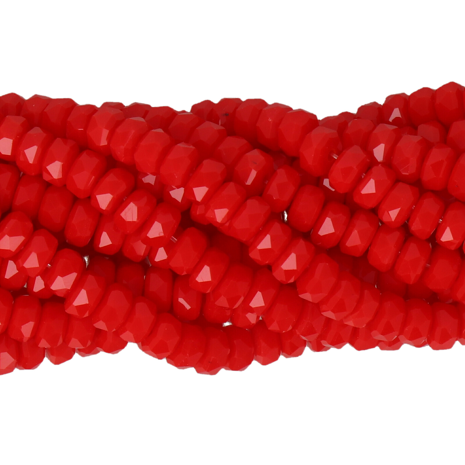 chinese glasperlen facettiertes heishi opaque red 4x2,5mm | 1-strang