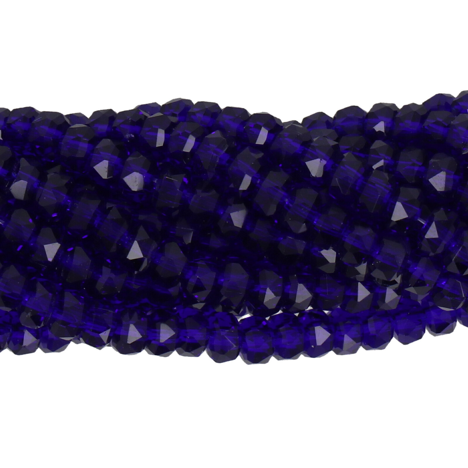 opaque blue chinese crystal faceted heishi 4x2,5mm | 1 strand