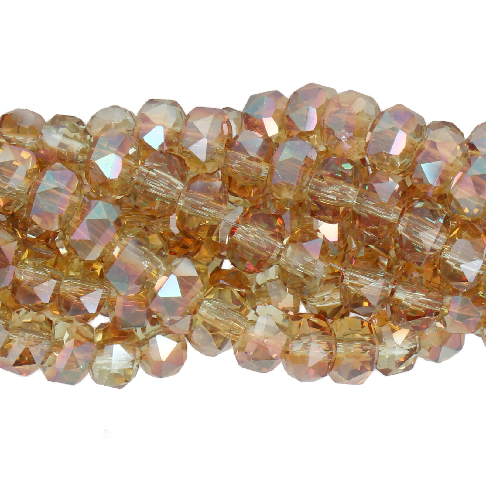 smoked topaz ab chinese crystal faceted heishi 6x4,5mm | 1 strand