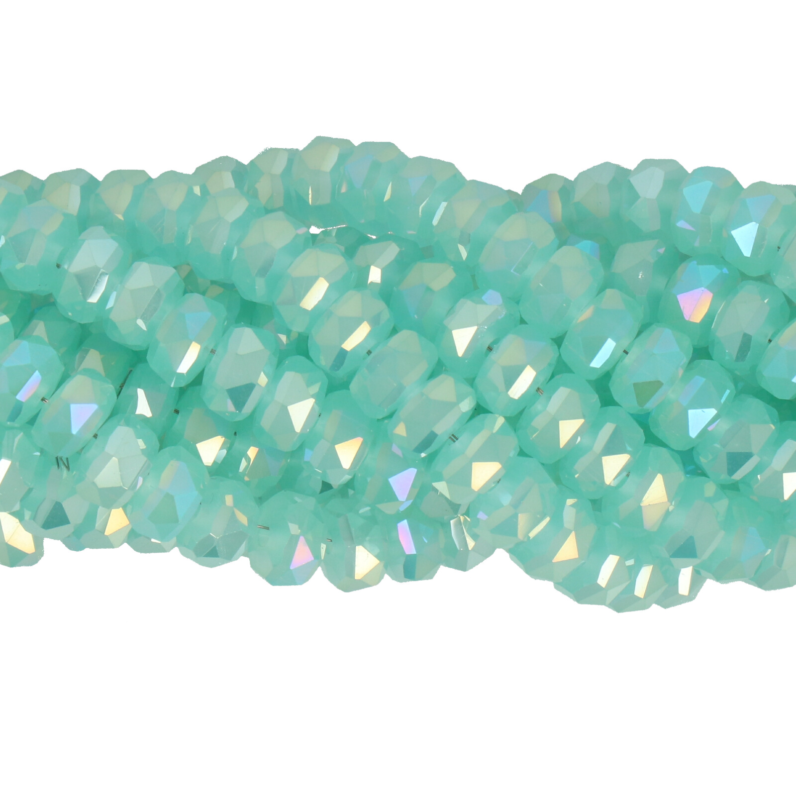 opal pacific ab chinese crystal faceted heishi 6x4,5mm | 1 strand