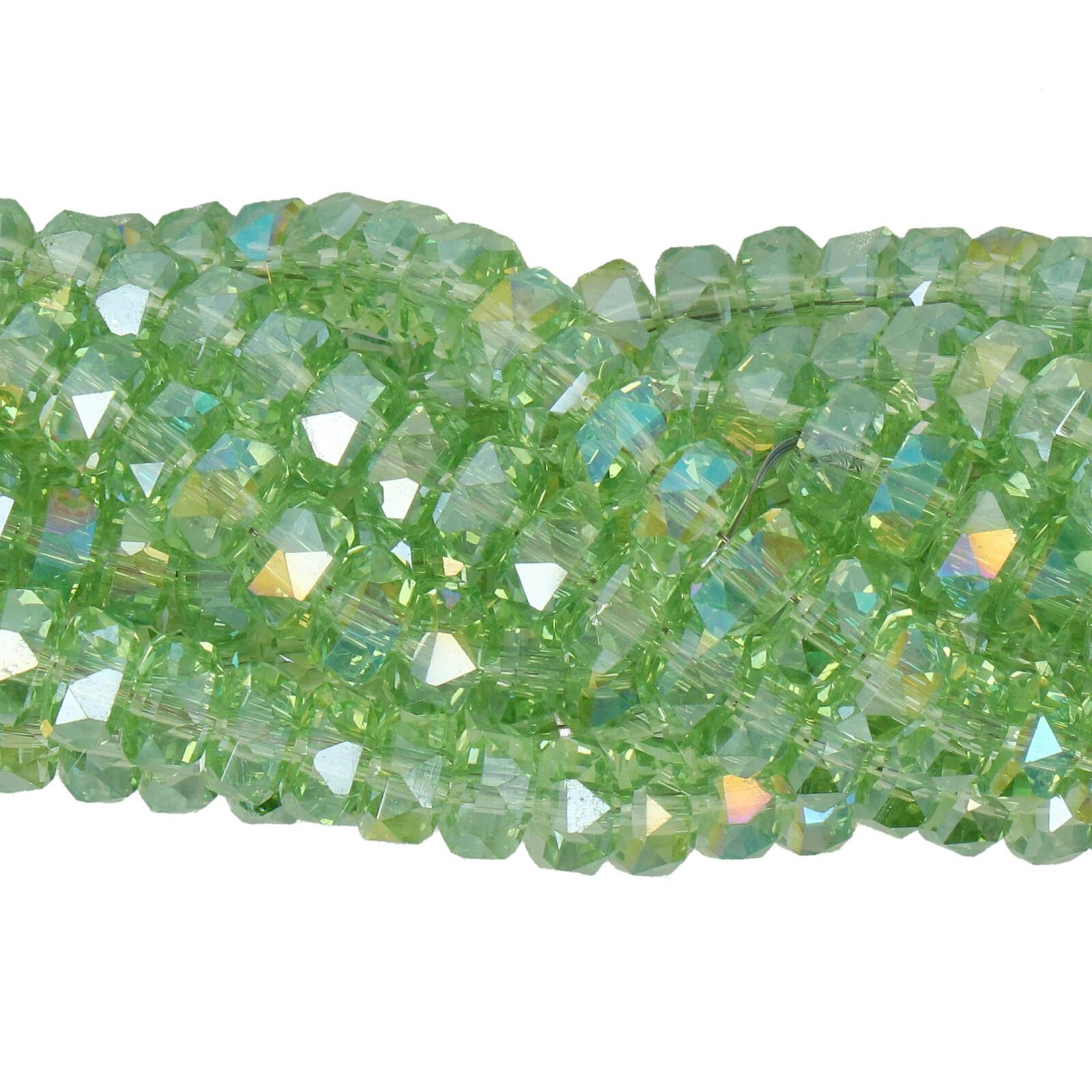 peridot ab chinese crystal faceted heishi 6x4,5mm | 1 strand