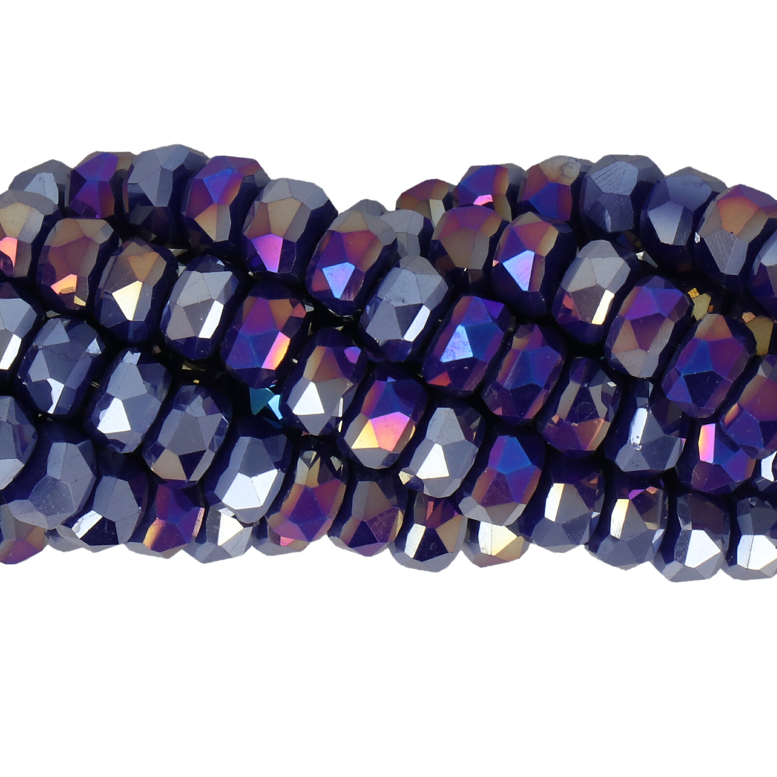 opaque cobalt luster ab chinese crystal faceted heishi 6x4,5mm | 1 strand
