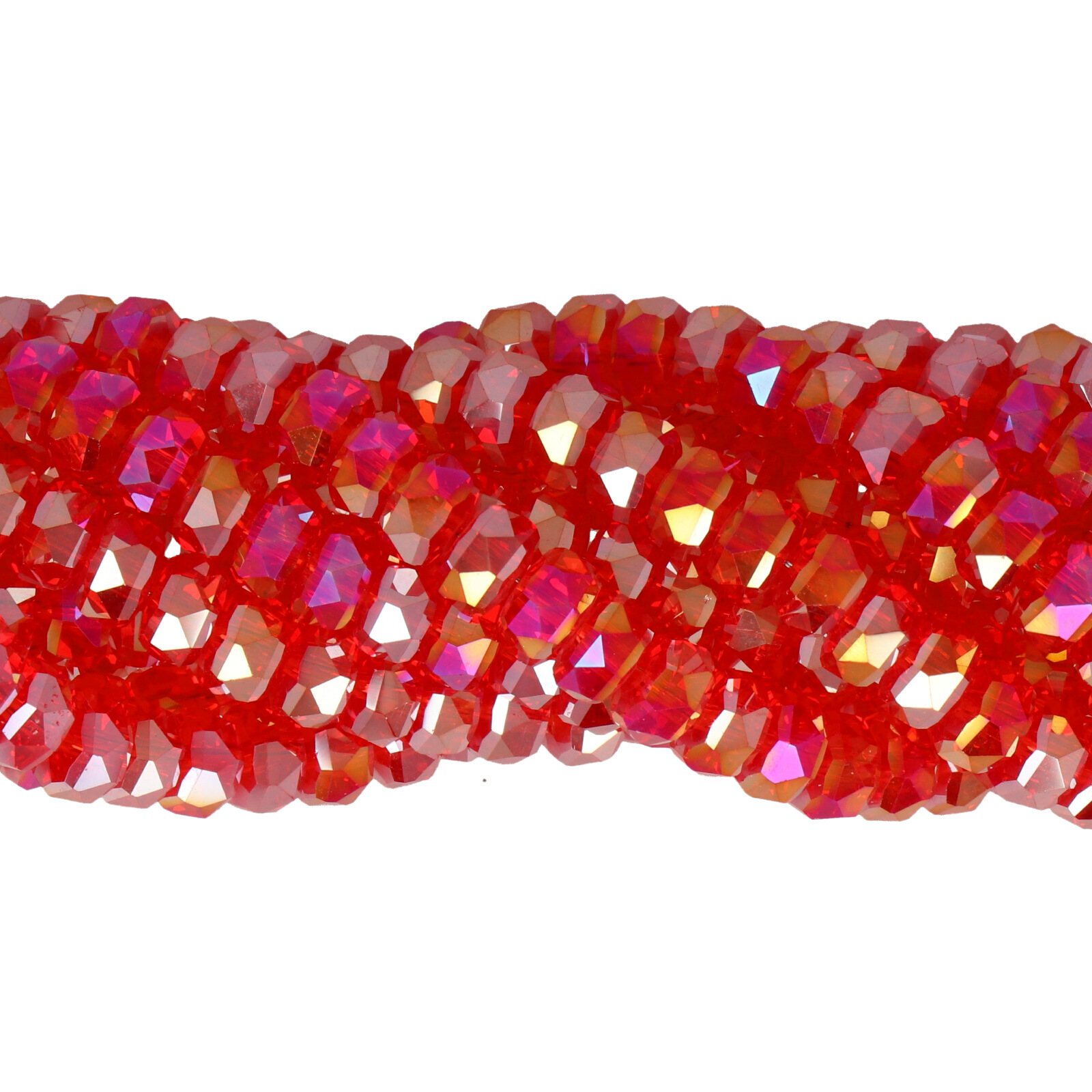 chinese glasperlen facettiertes heishi light siam ab 6x4,5mm | 1-strang