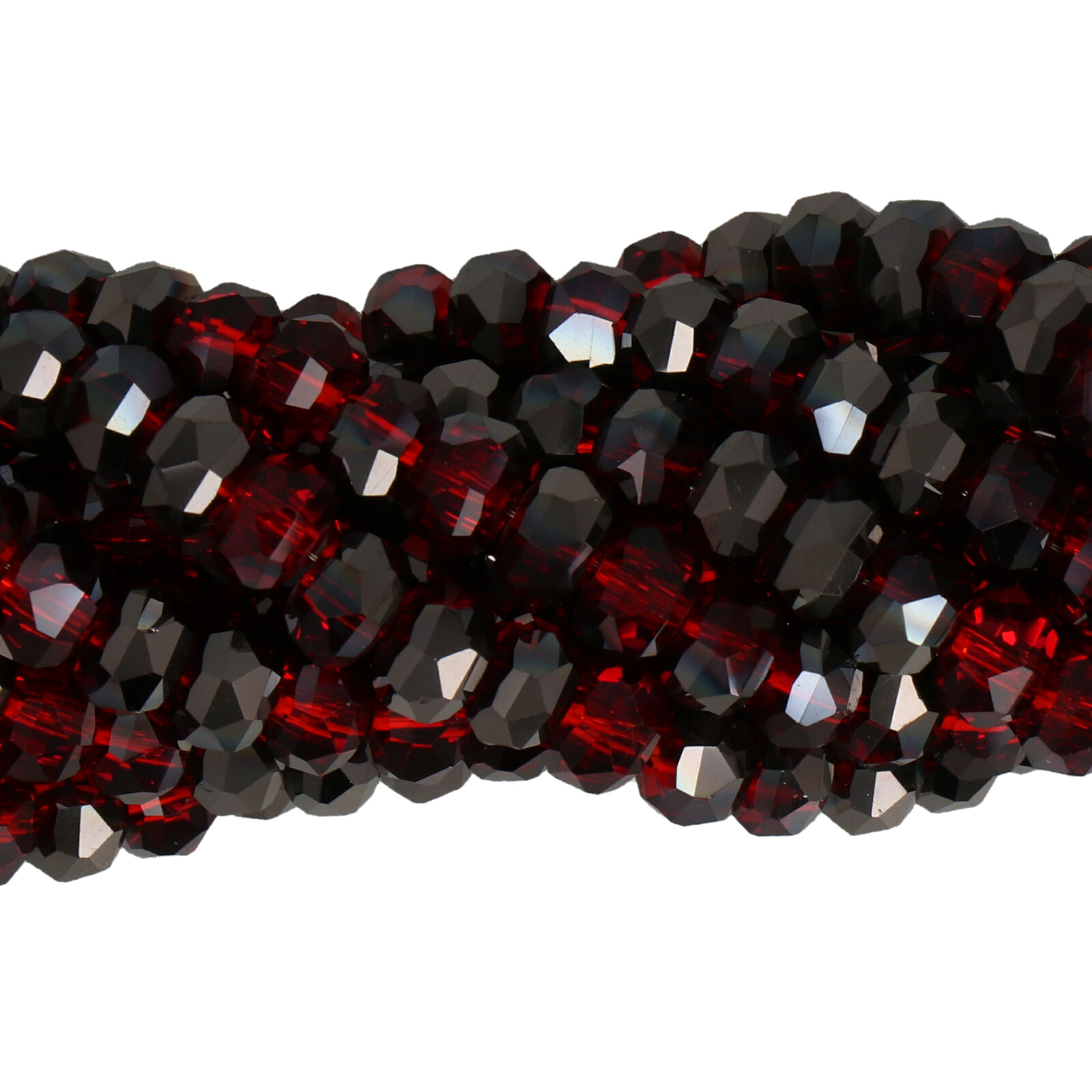 chinese glasperlen facettiertes heishi siam luster 6x4,5mm | 1-strang