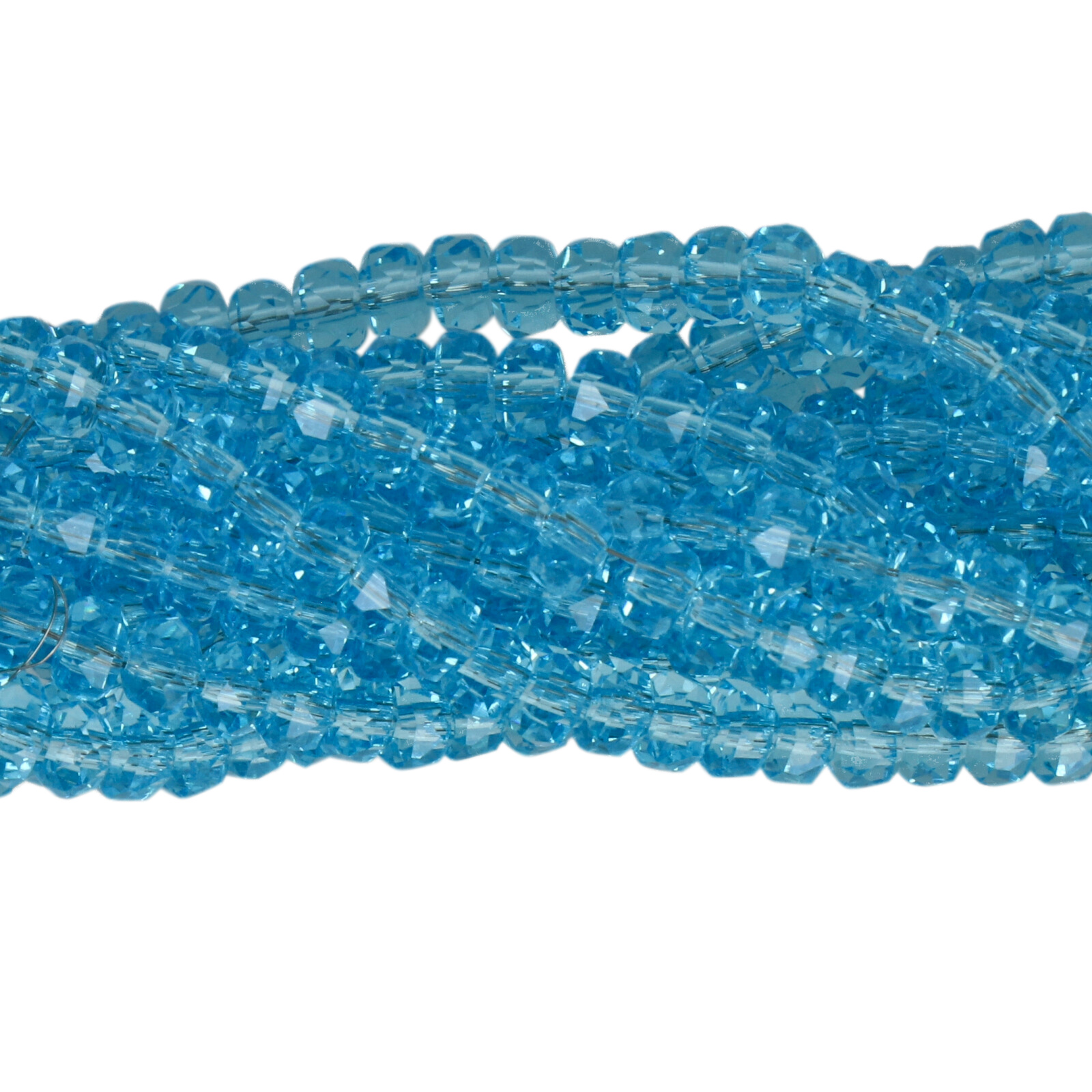 aquamarine chinese crystal faceted heishi 4x2,5mm | 1 strand
