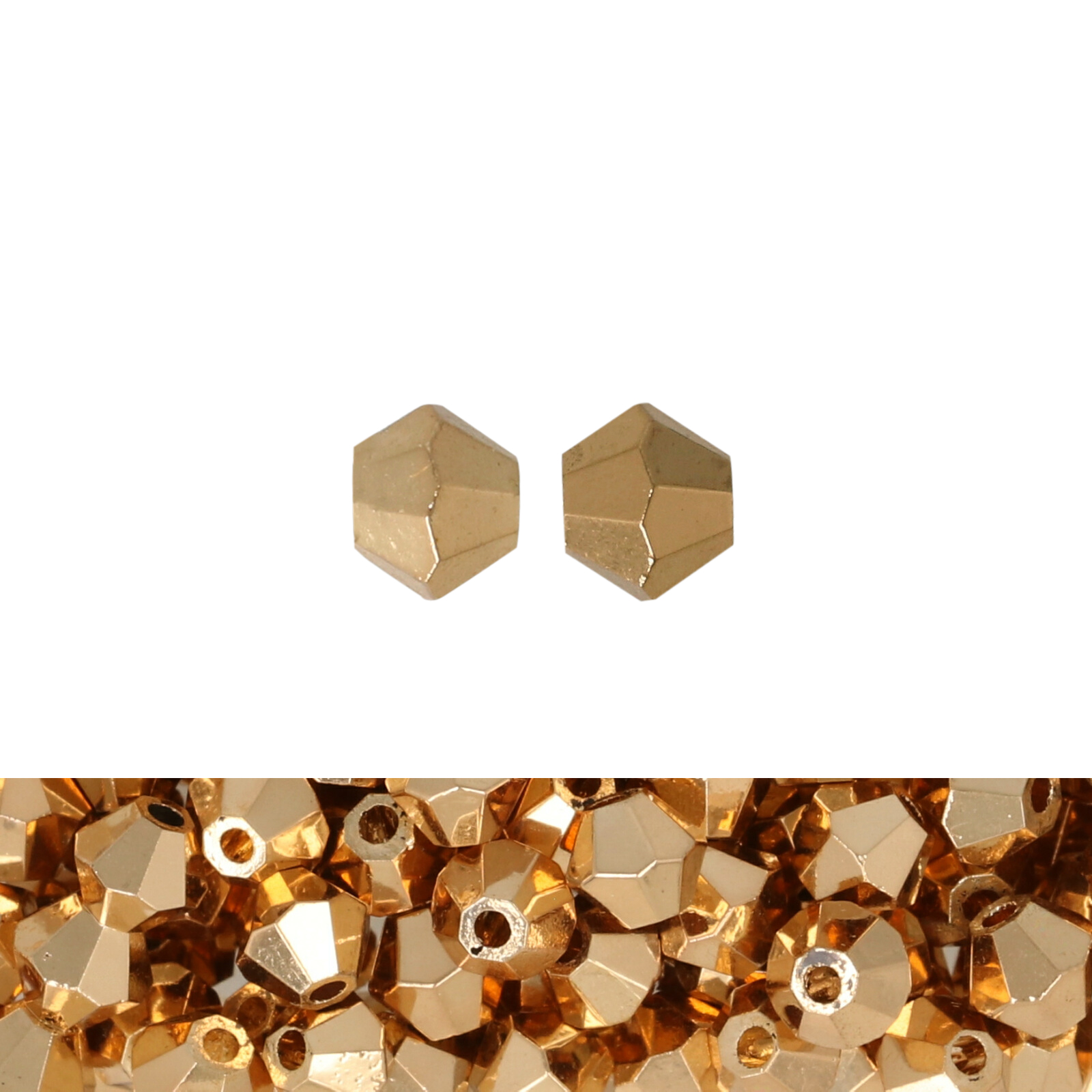 doppelkegel brilliant metallic gold 4mm | 120st