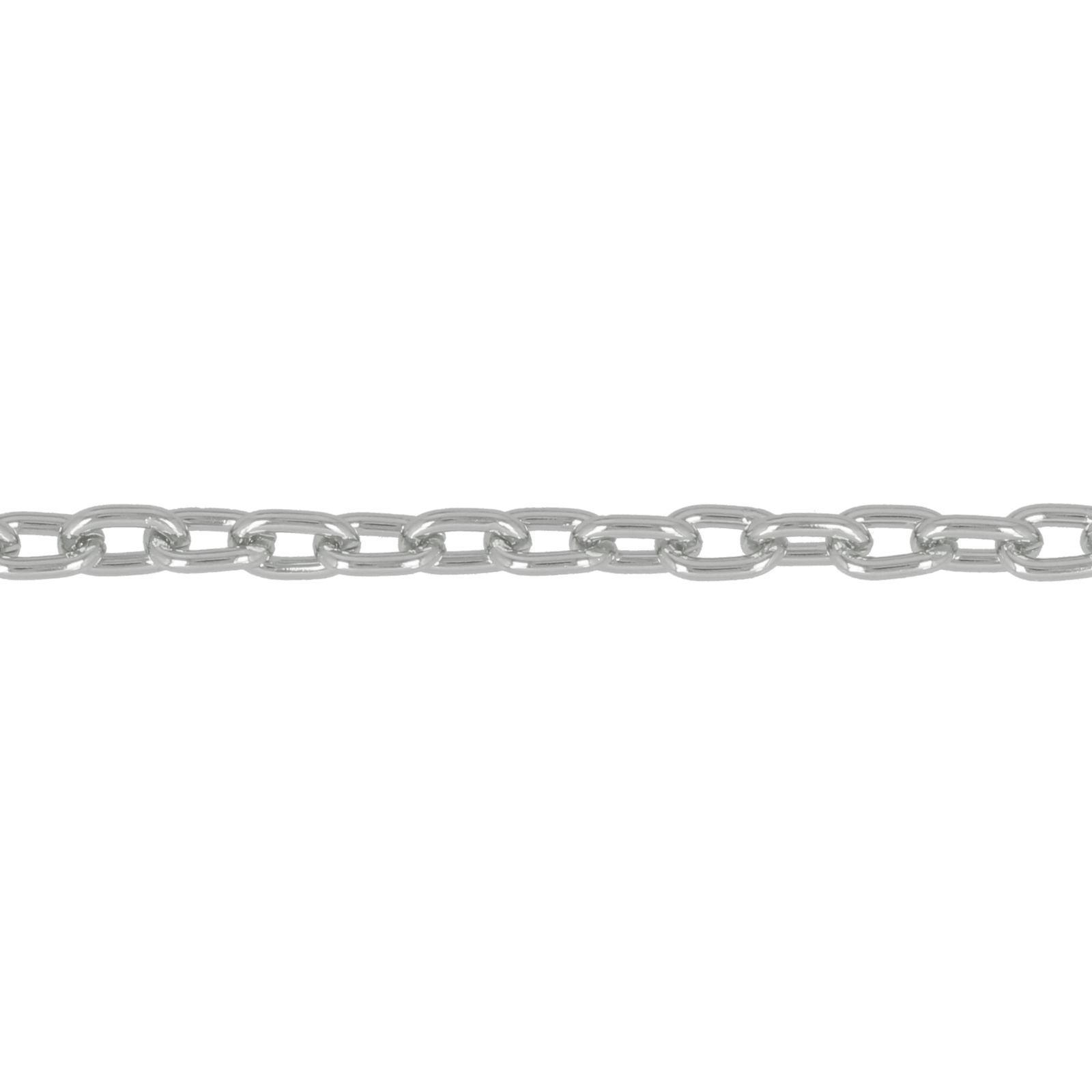 aluminium ketten feine oval - versilbert 4x3mm - drahtstärke 0,8mm | 1mt