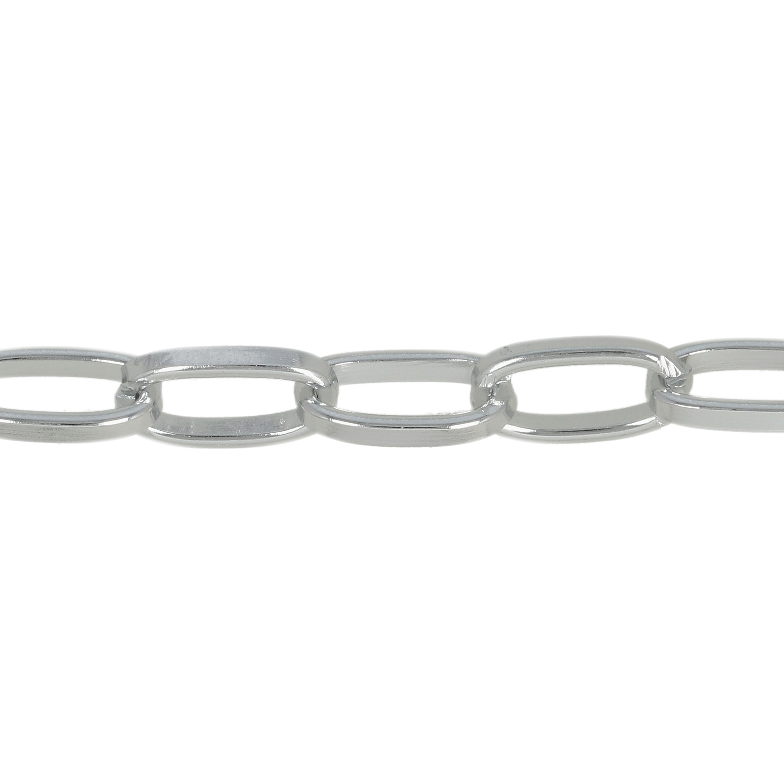 aluminium ketten feine oval - versilbert 10x6mm - drahtstärke 1,7mm | 1mt