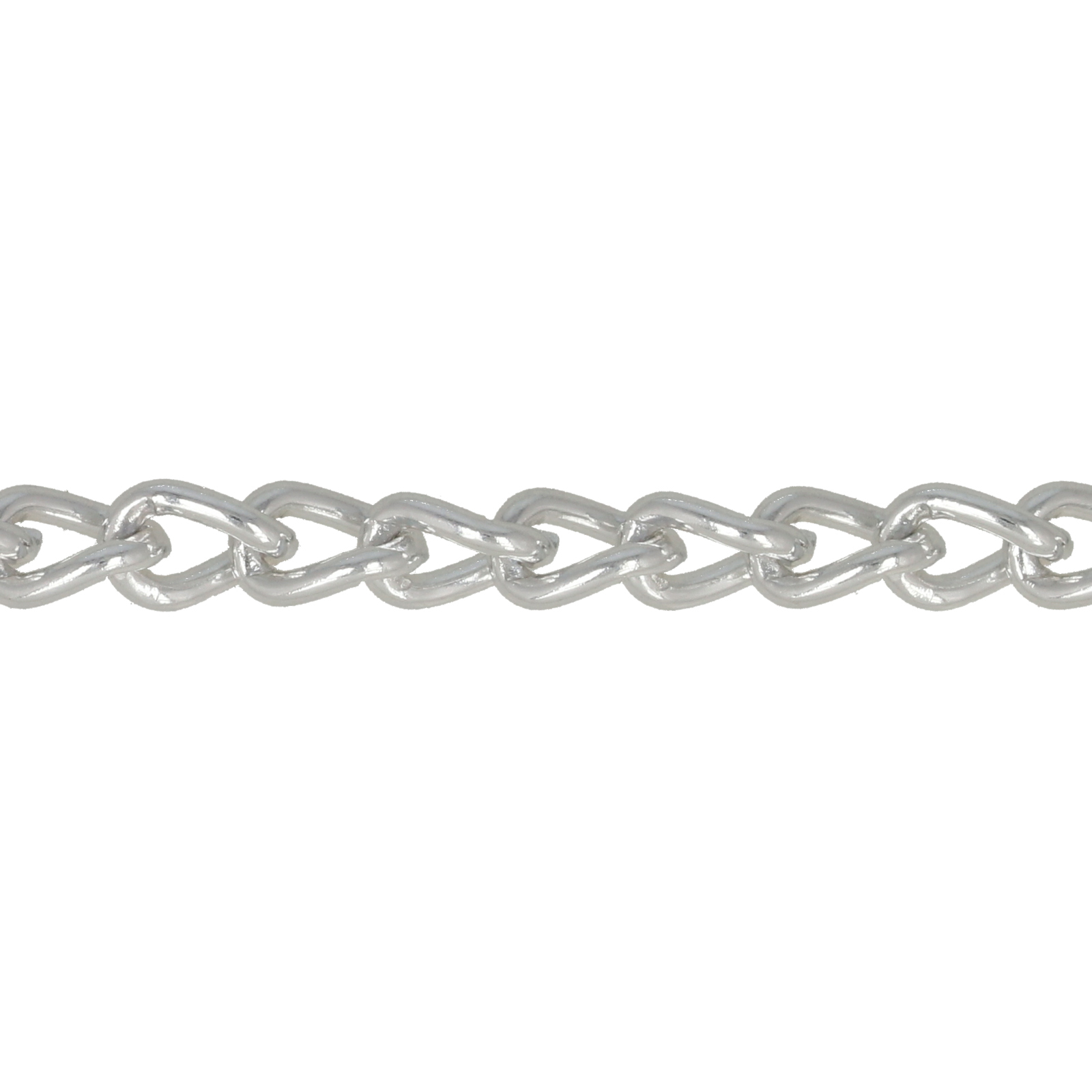 silver color aluminum groumette chain - 7x5mm - wire 1,2mm | 1mt
