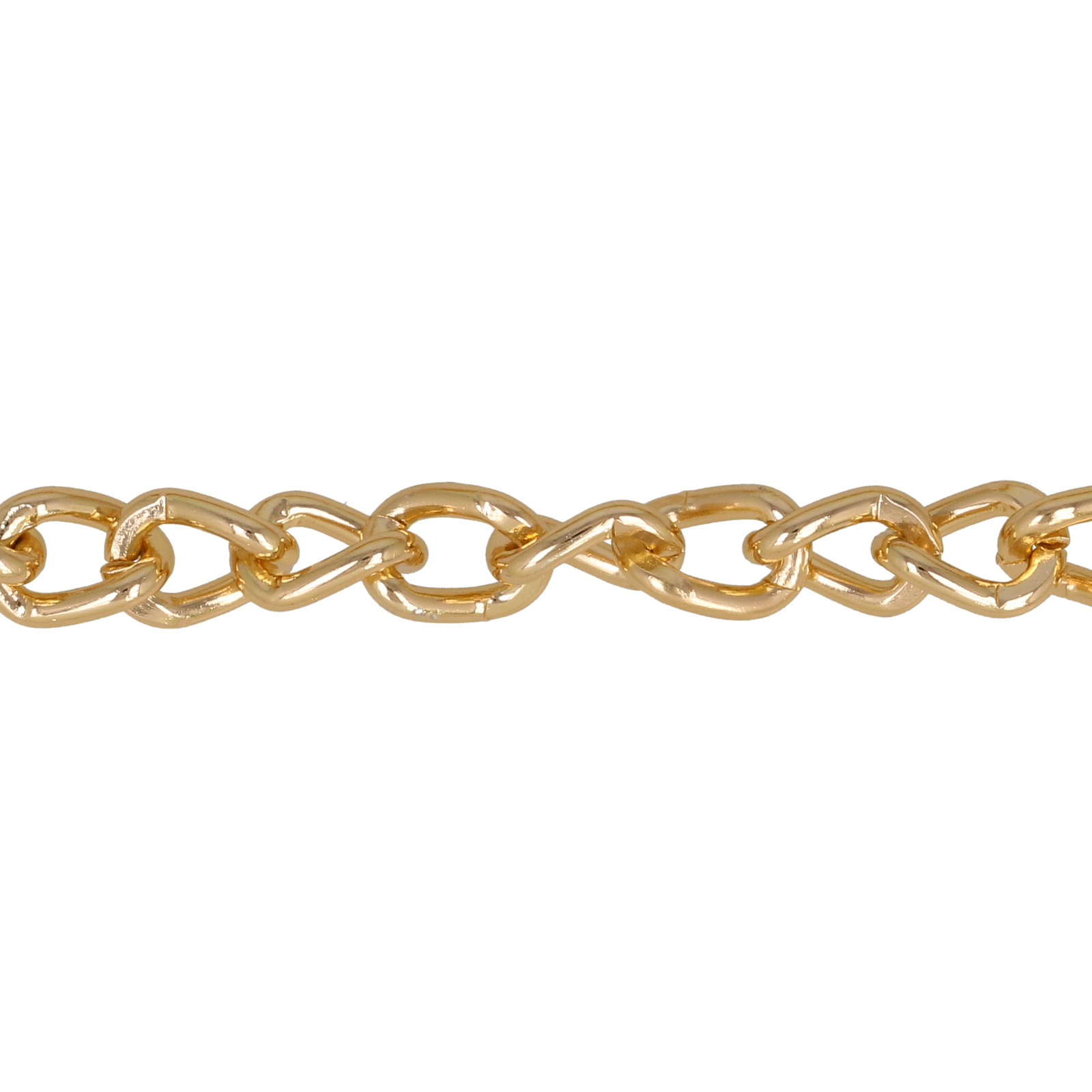 gold color aluminum groumette chain - 7x5mm - wire 1,2mm | 1mt