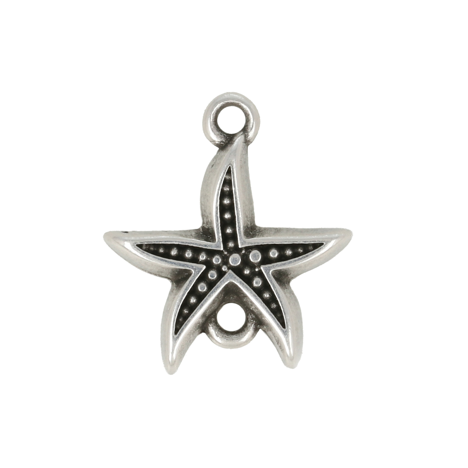 antique silver plated starfish link 20x17mm | 2pc