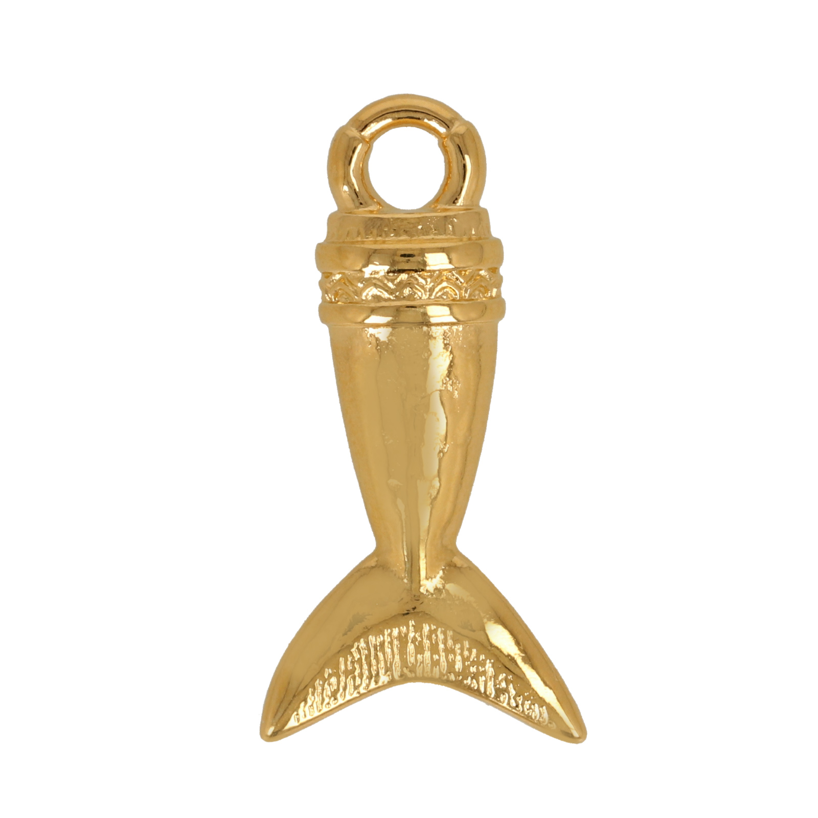 gold plated fish tail pendant 28x14mm | 1pc