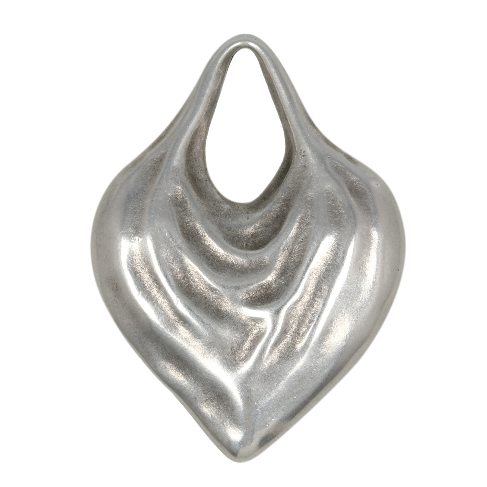 antique silver plated heart pendant 40x30mm | 1pc