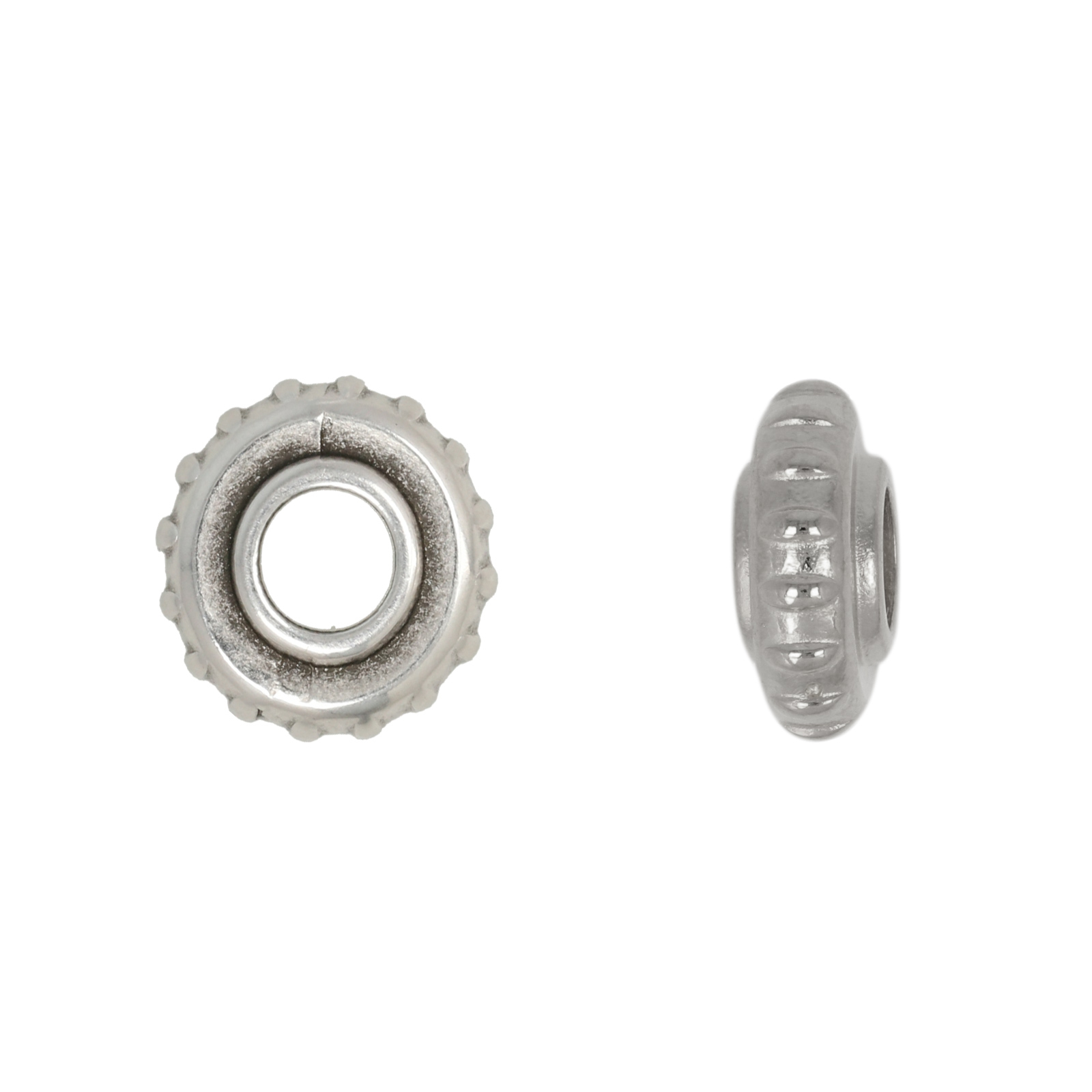 antique silver plated roundelle 14x6mm | 2pc