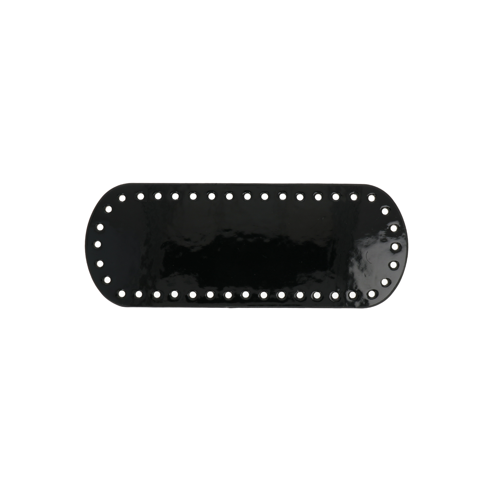 polish black polished pu leather bottom bag oval 21x8cm | 1pc