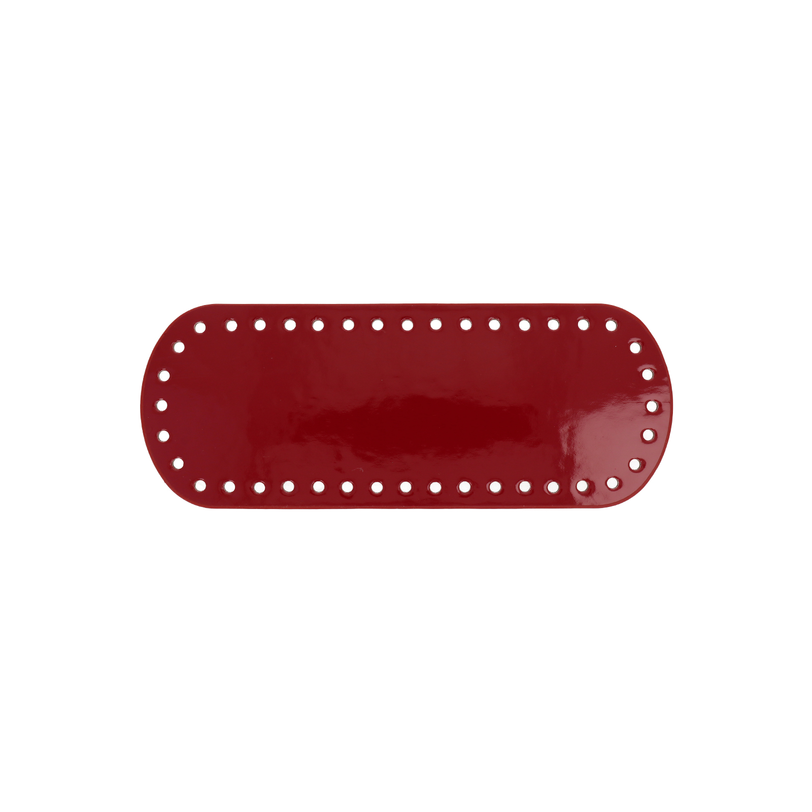 bordeaux polished pu leather bottom bag oval 21x8cm | 1pc