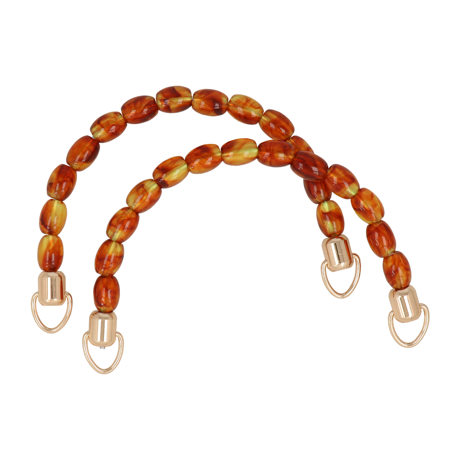 acrylic handle with amber pearls 16mm - 14x10cm | 2pc