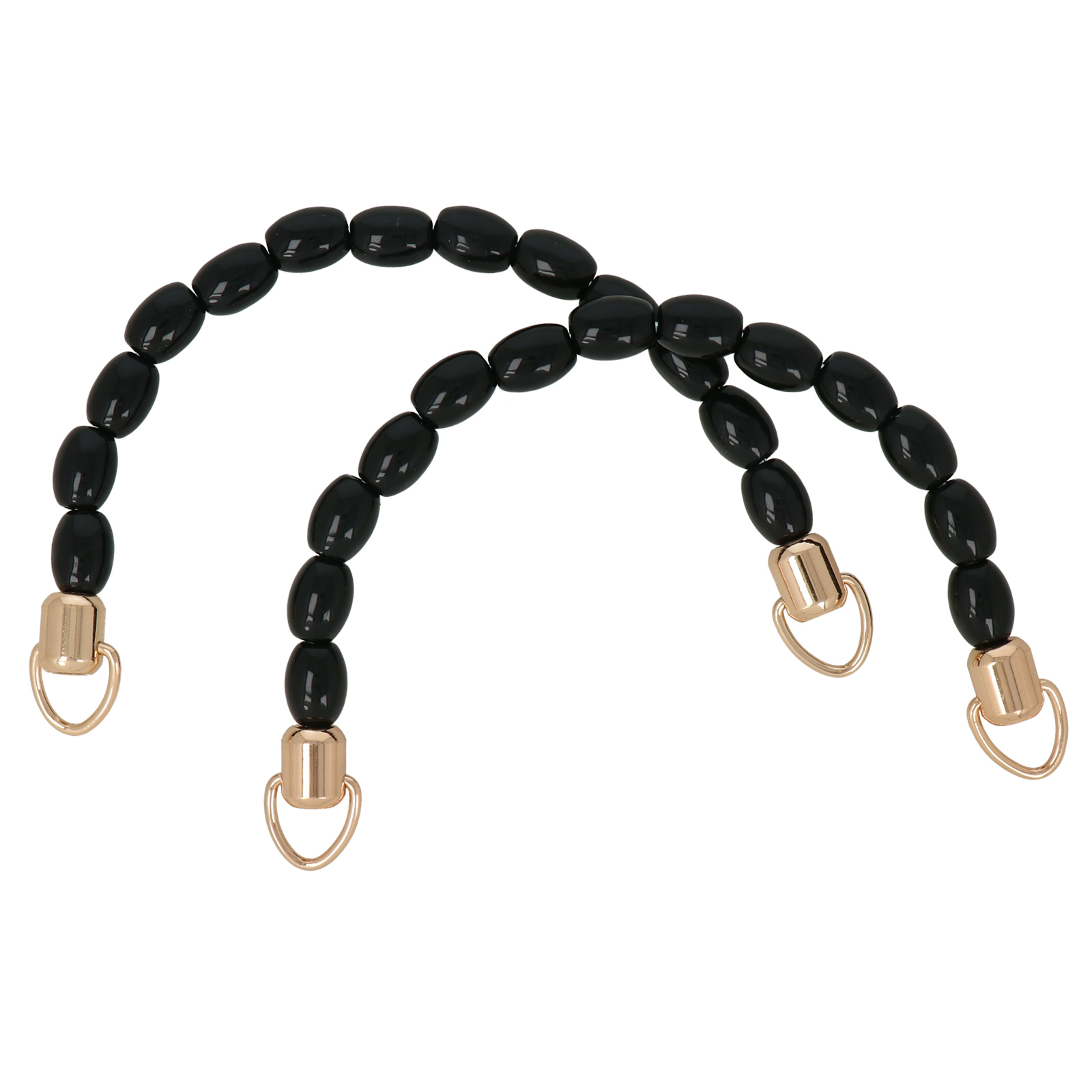 acrylic handle with black pearls 16mm - 14x10cm | 2pc