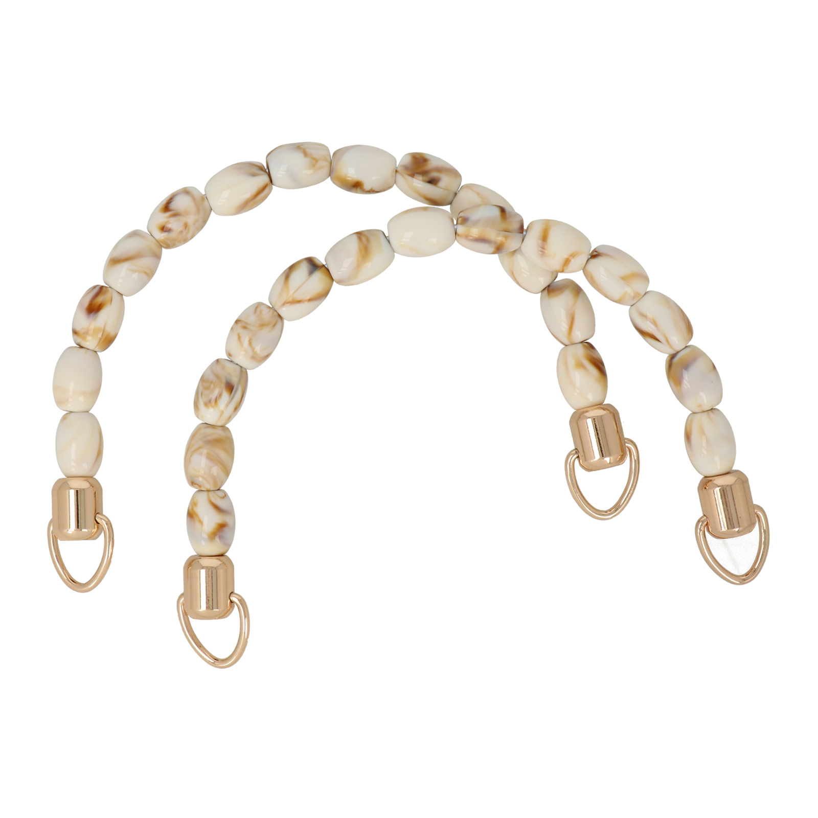 acrylic handle with marbled ivory pearls 16mm - 14x10cm | 2pc