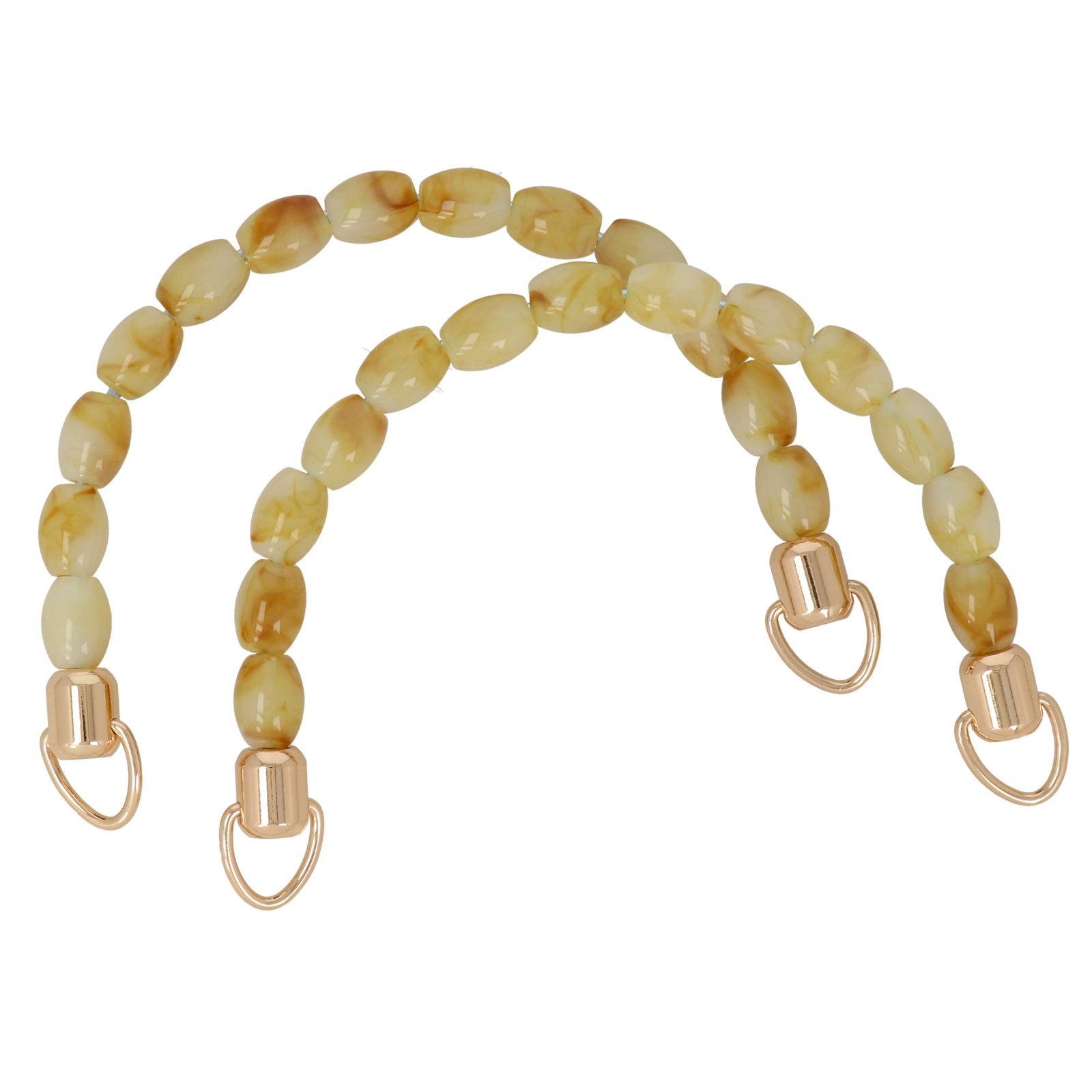 acrylic handle with marbled honey pearls 16mm - 14x10cm | 2pc