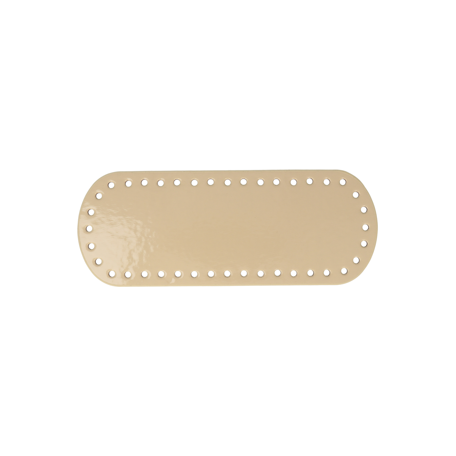 ivory polished pu leather bottom bag oval 21x8cm | 1pc