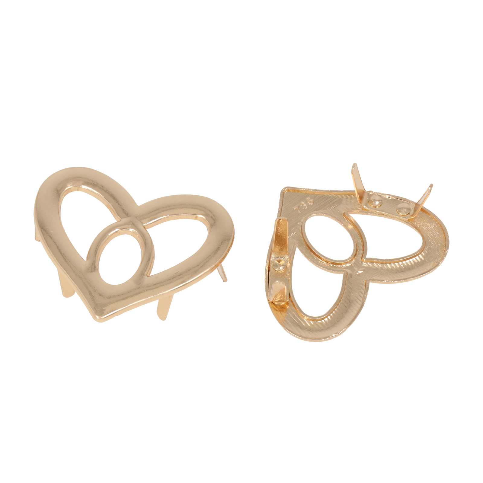 gold heart tags 40x32mm | 2pc