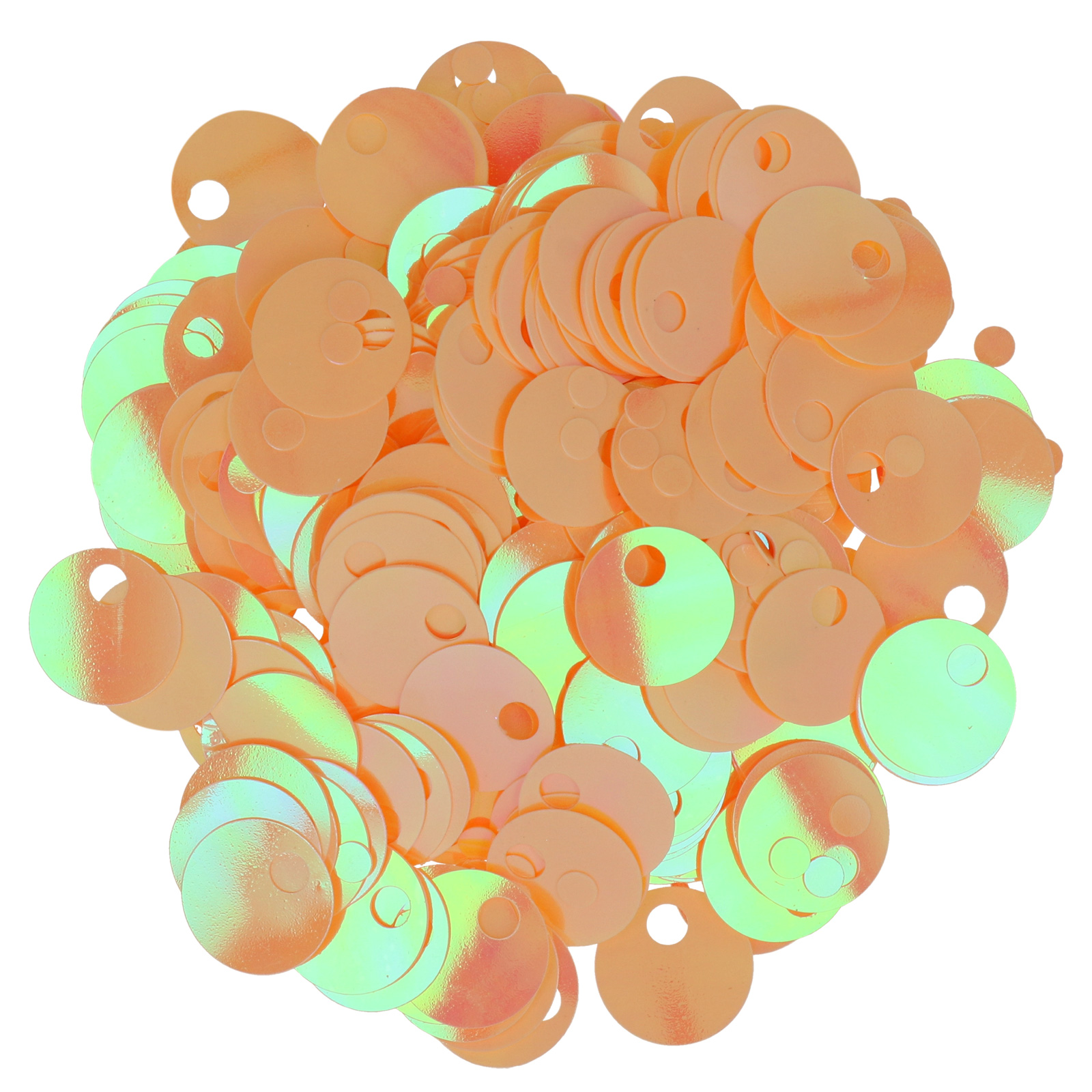 smooth sequins for bags aurora peach 20mm - hole 5mm | 40gr