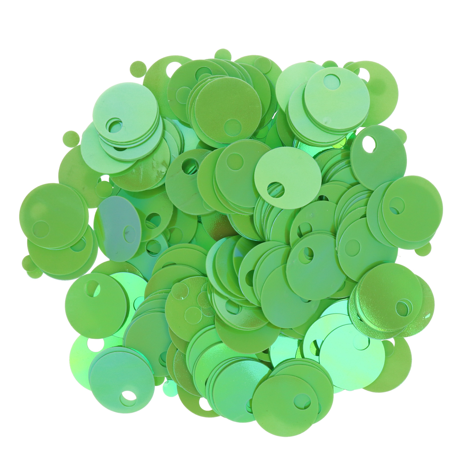 smooth sequins for bags aurora green 20mm - hole 5mm | 40gr