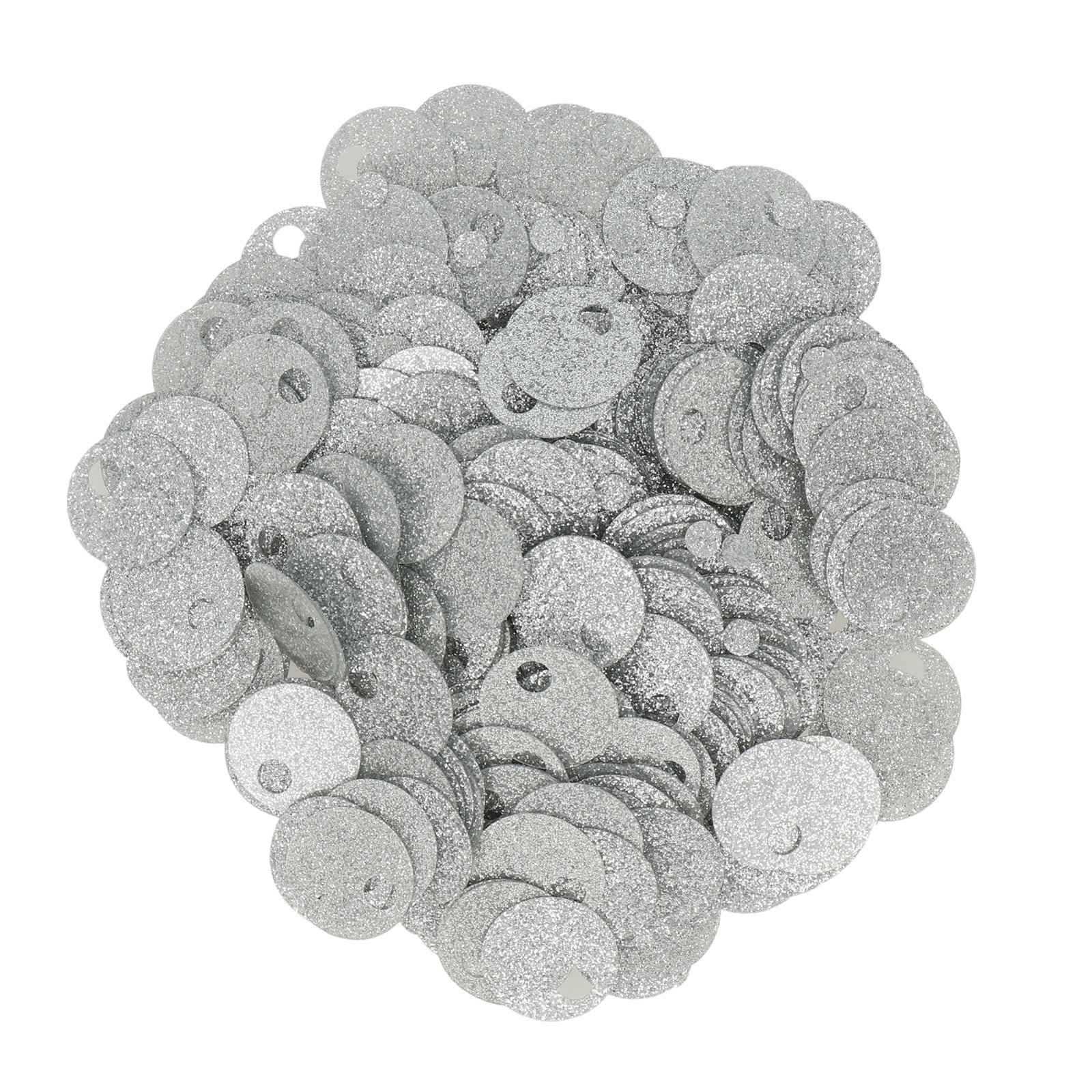 smooth sequins for bags glitter silver 20mm - hole 5mm | 40gr