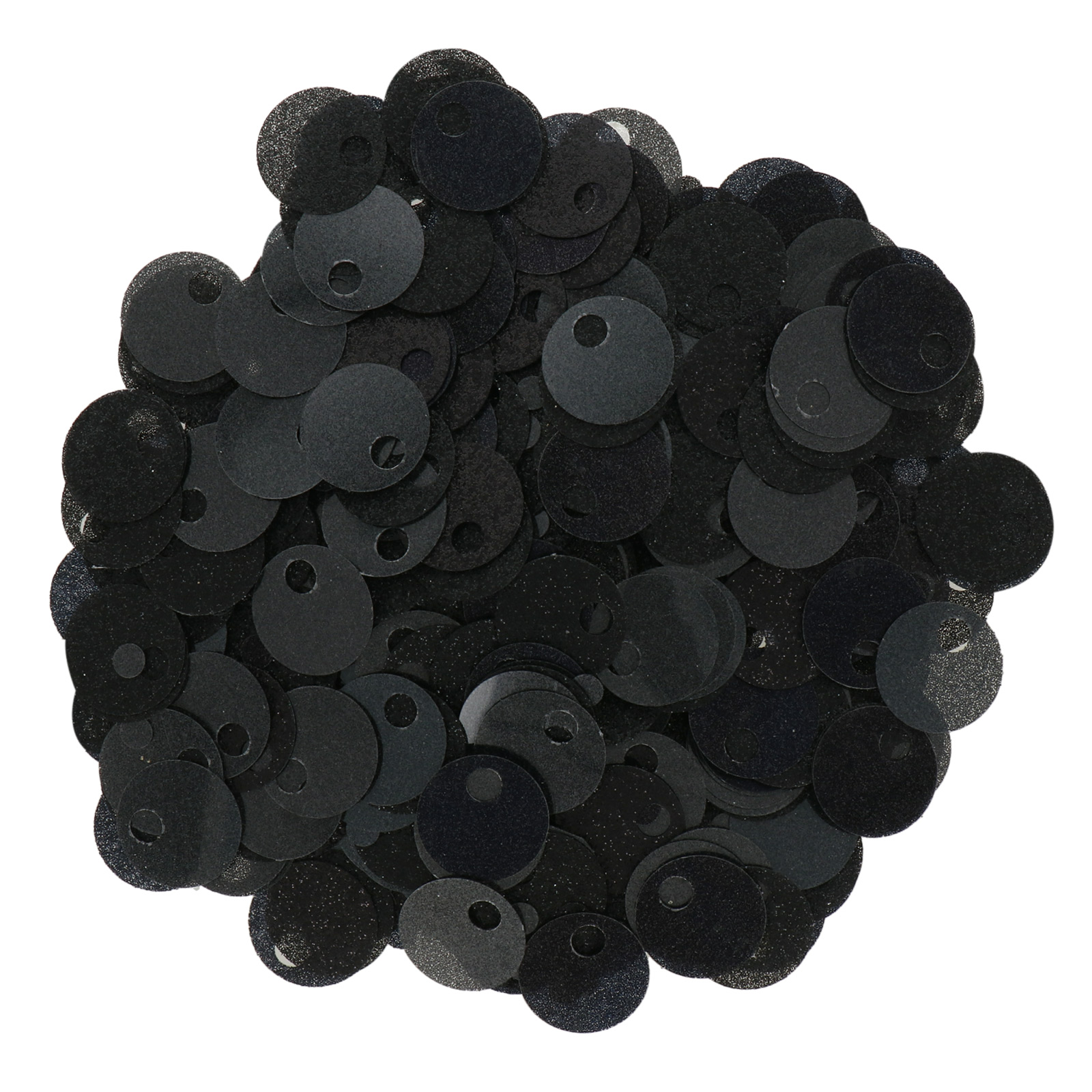 smooth sequins for bags glitter black 20mm - hole 5mm | 40gr