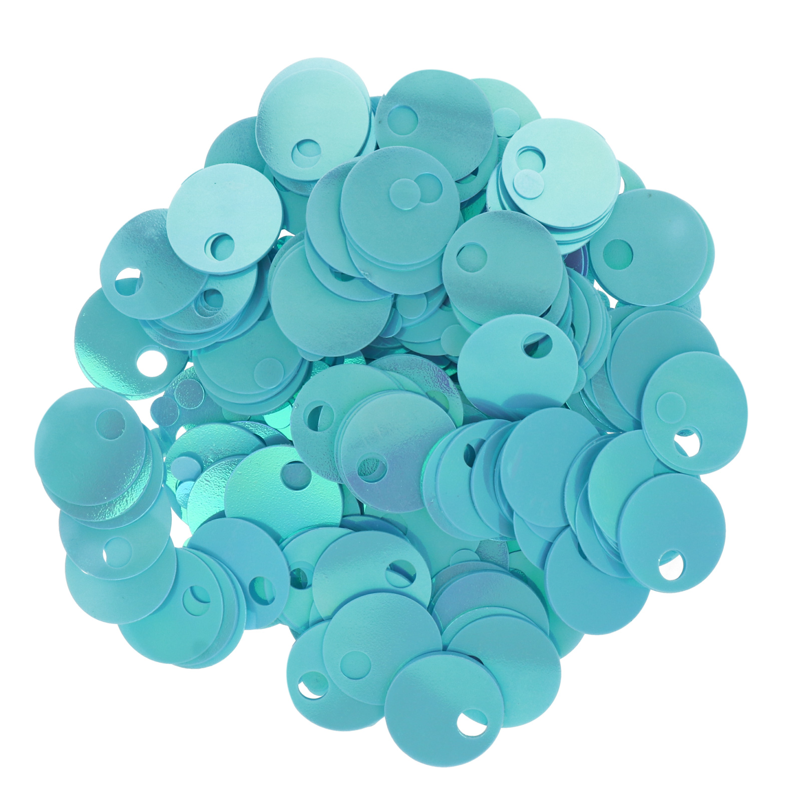smooth sequins for bags aurora sky blue 20mm - hole 5mm | 40gr