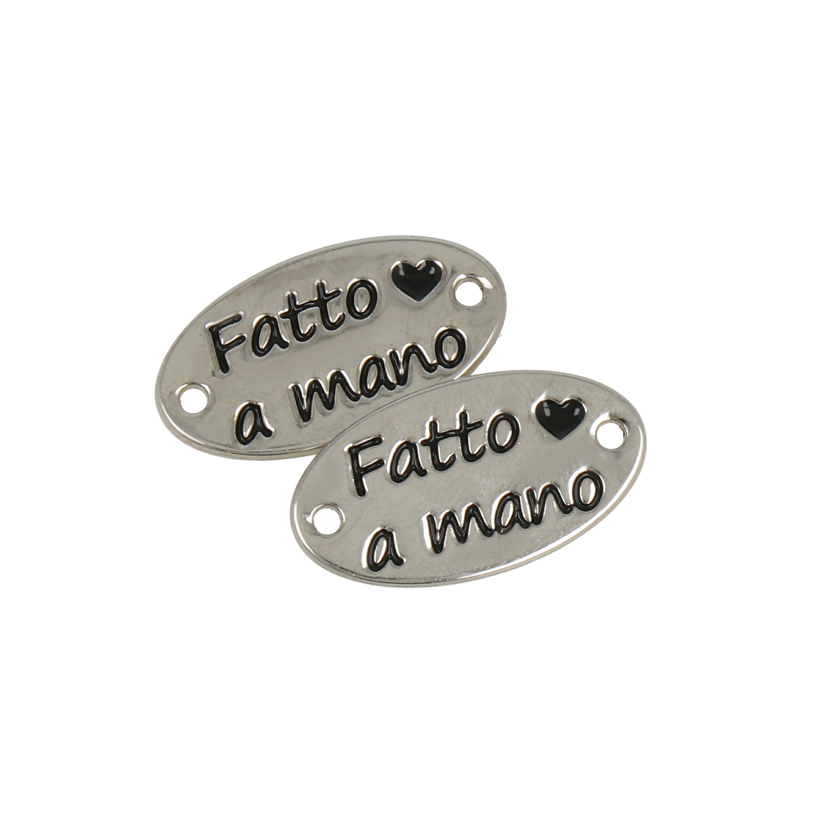 fatto a mano silver tags 25x13mm | 2pc
