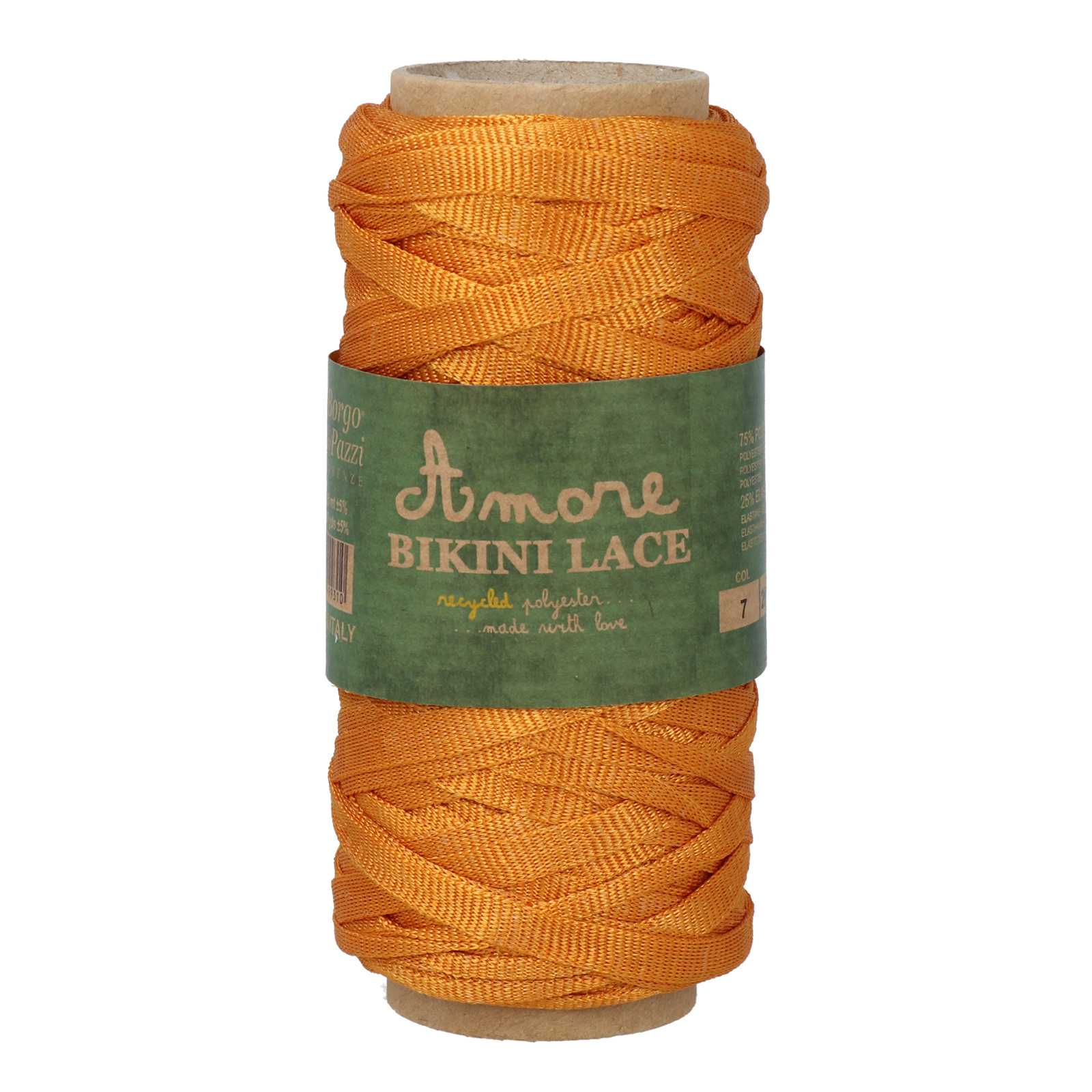 borgo de' pazzi bikini lace - orange (07) - 50gr (25mt) | 1pc