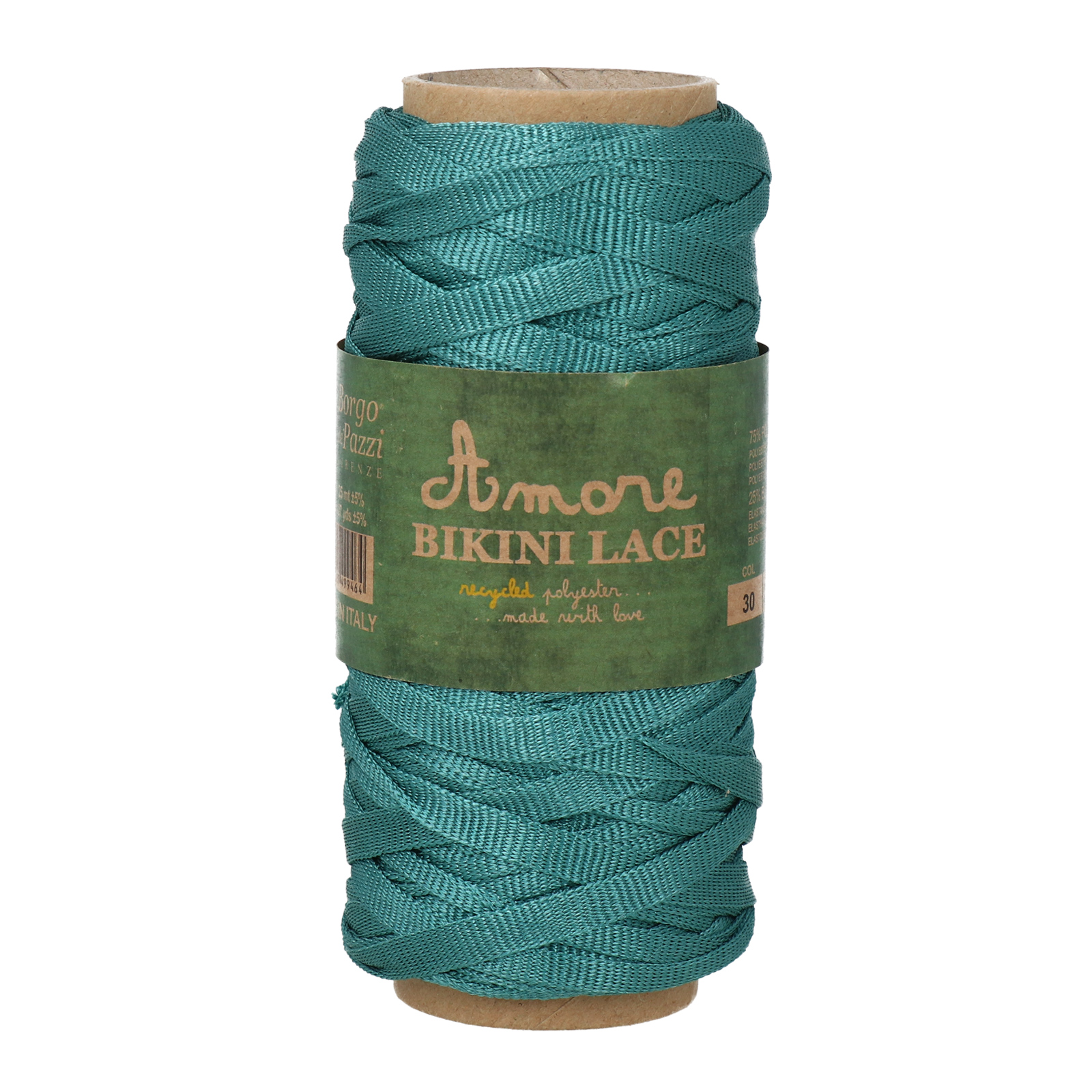borgo de' pazzi bikini lace - turquoise (30) - 50gr (25mt) | 1pc