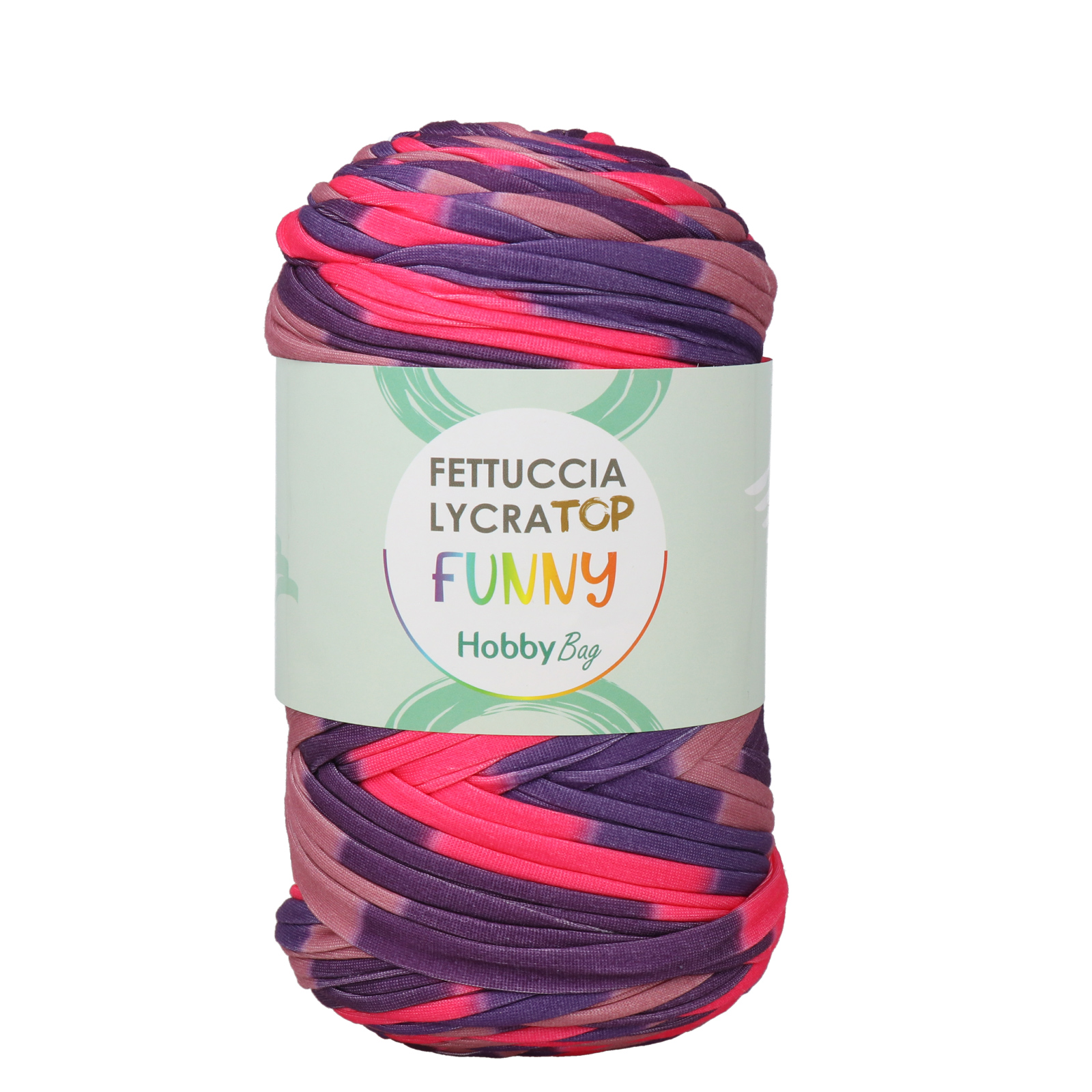 hobbybag t-shirt yarn lycra top funny - fuchsia mix (74) - 400gr (105mt) | 1pc
