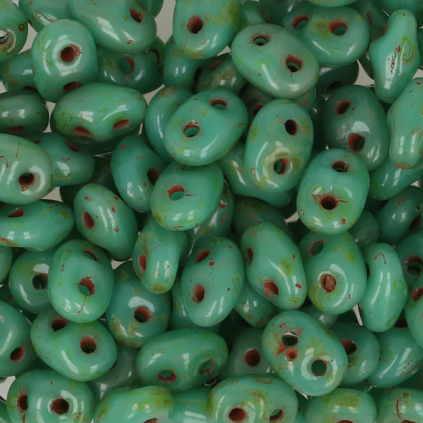 superduo seed beads 5x2,5mm - turquoise picasso | 10gr
