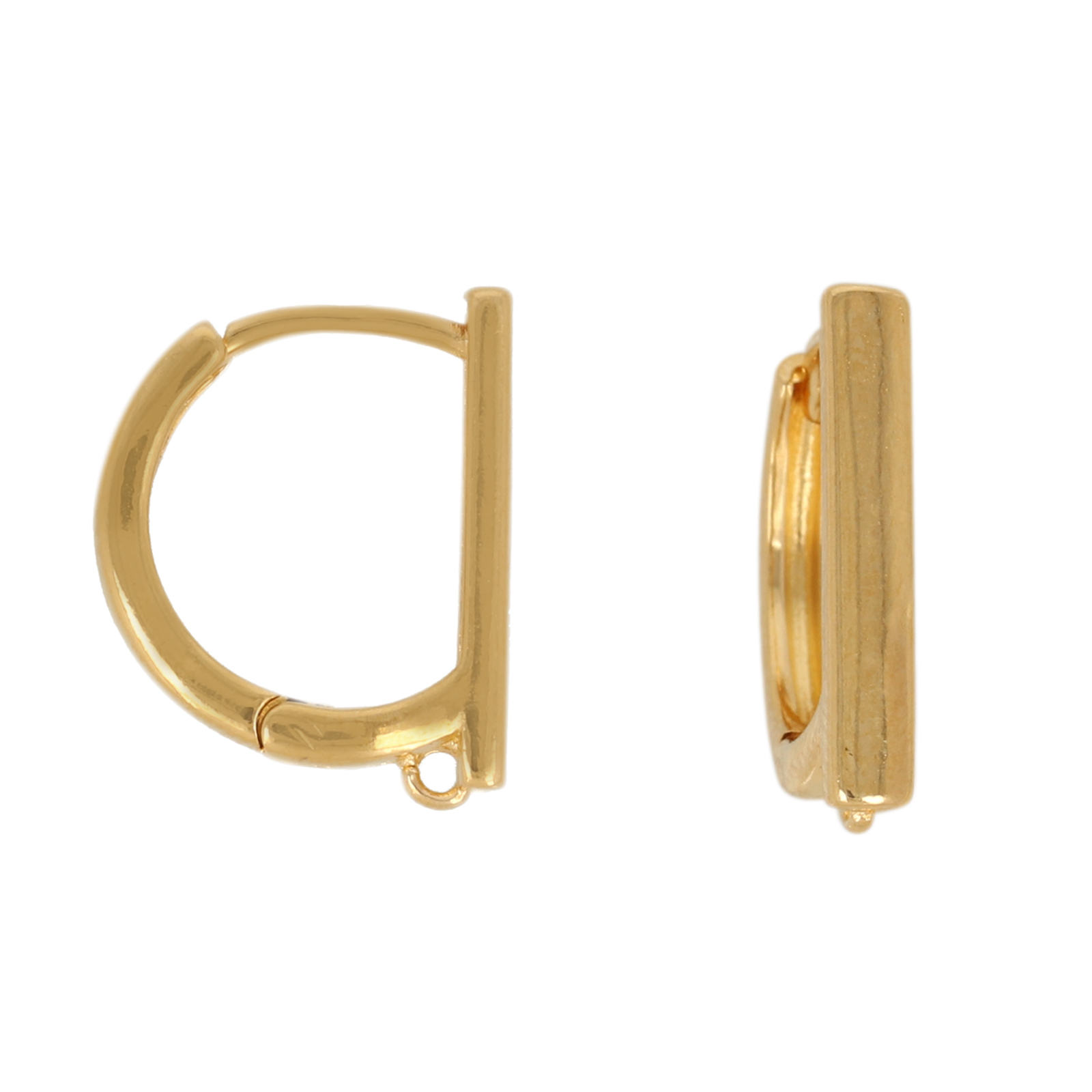 gold plated leverback earring 16x2mm | 2pc