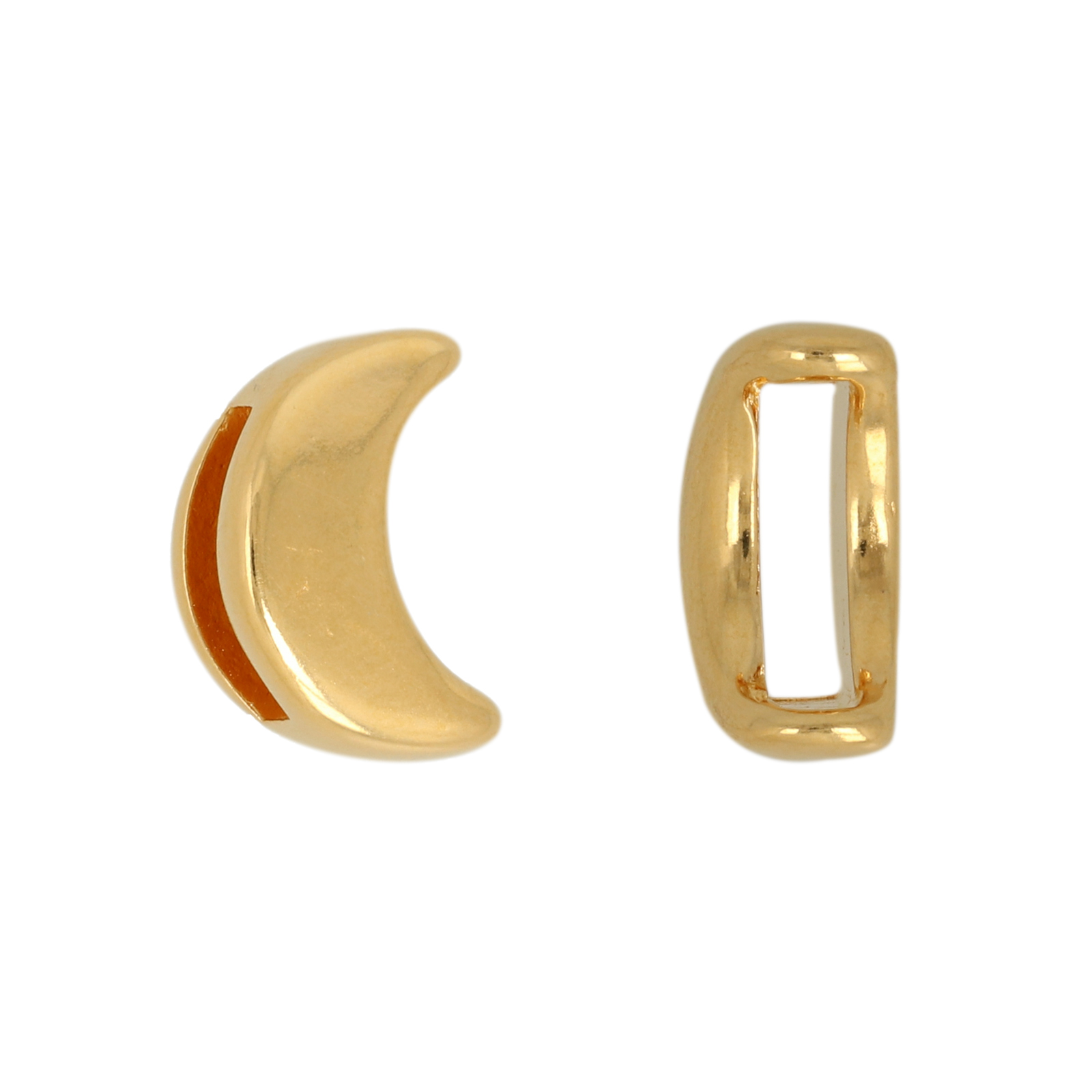 gold plated bead moon 14x8mm | 2pc