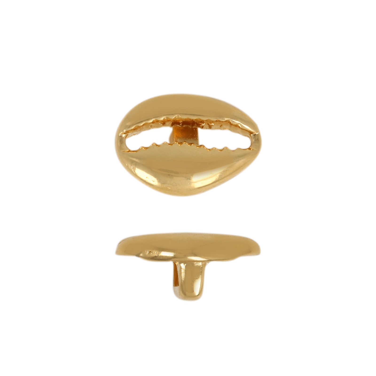 gold plated bead shell 13x9mm | 2pc