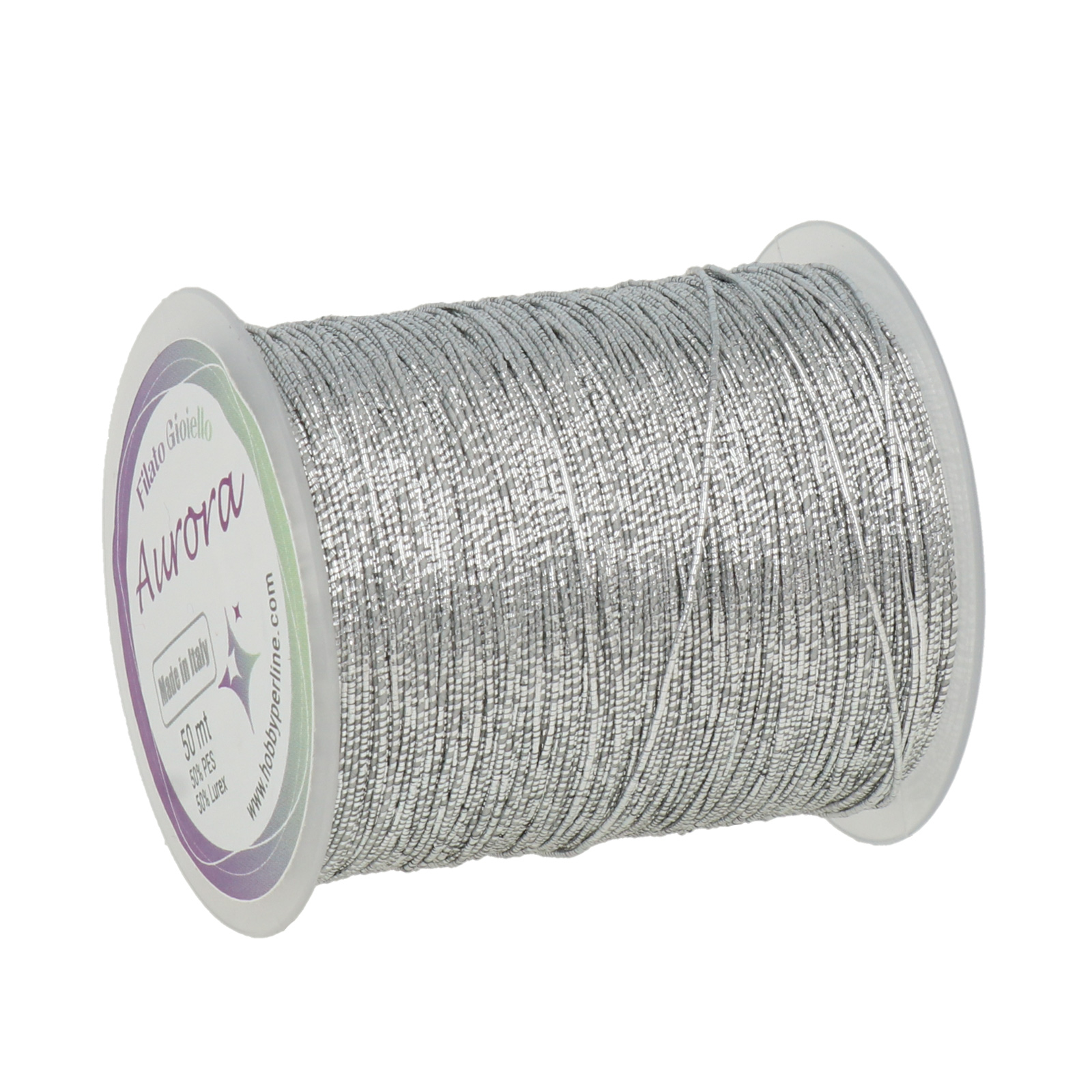 häkelgarn für schmuc aurora - silber - 50mt | 1st