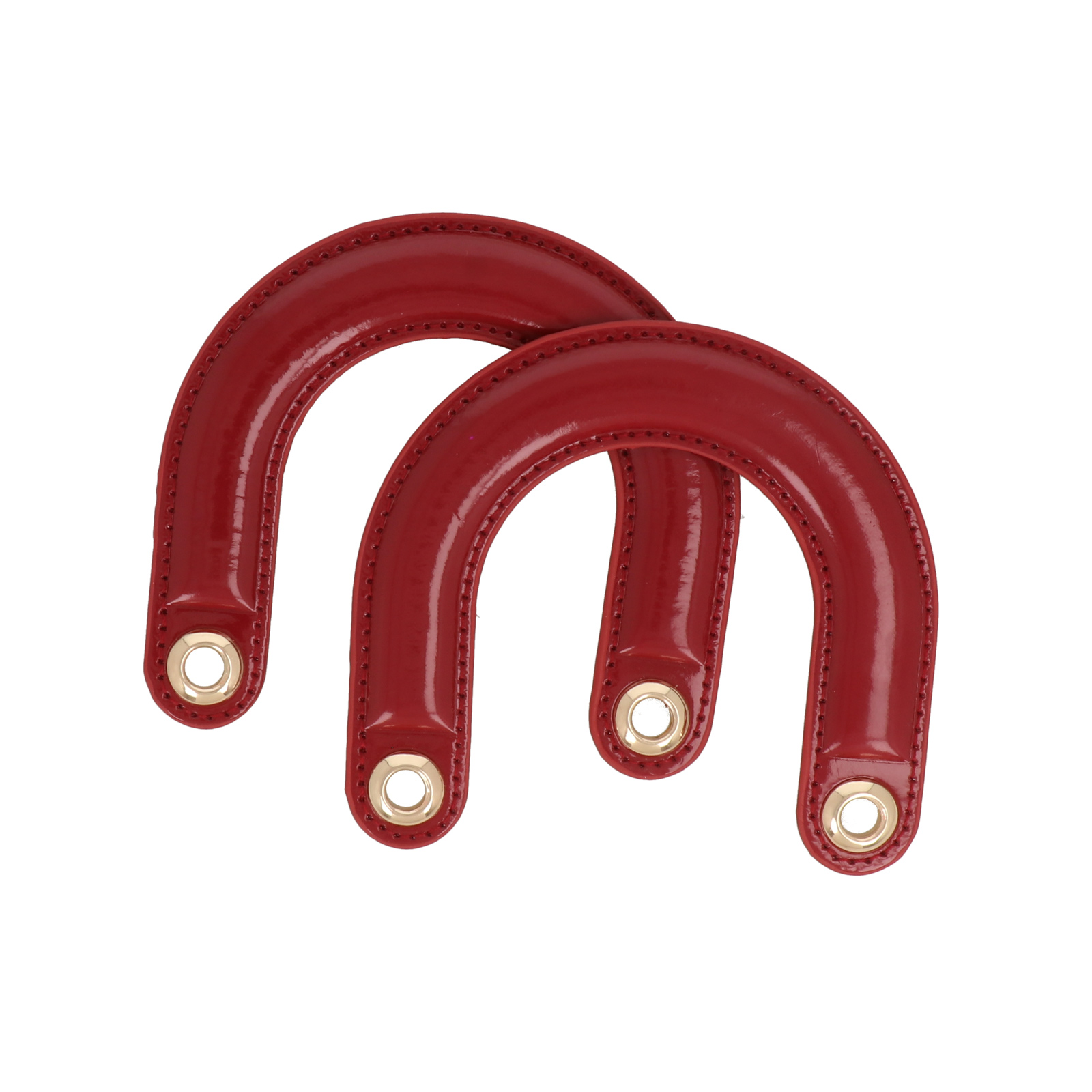 bag handle pu leather bordeaux polished 12x10cm | 2pc
