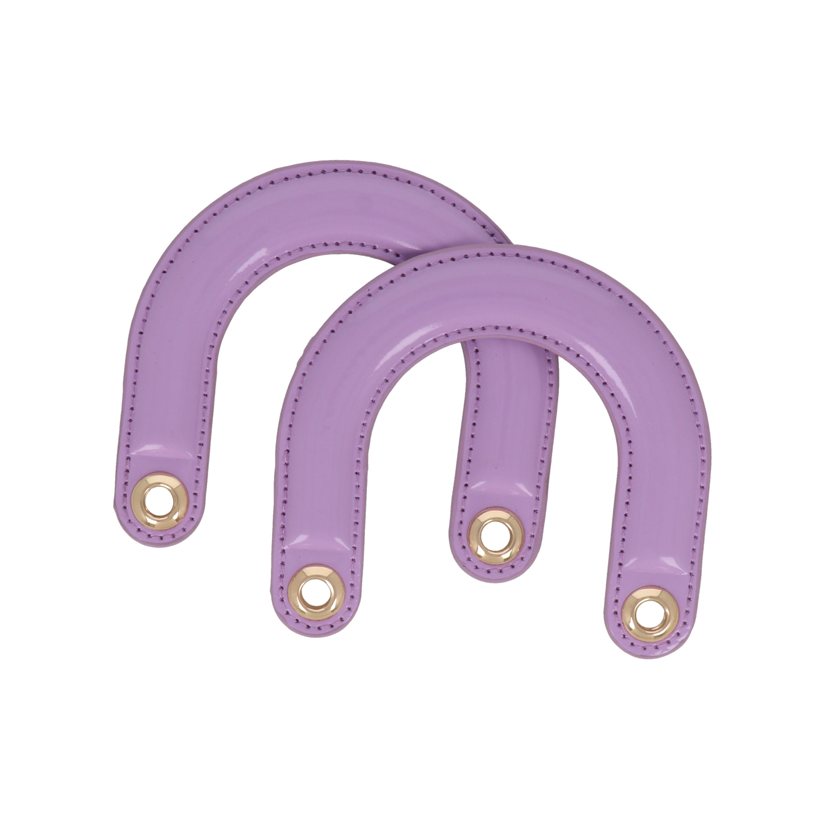 bag handle pu leather lavender polished 12x10cm | 2pc