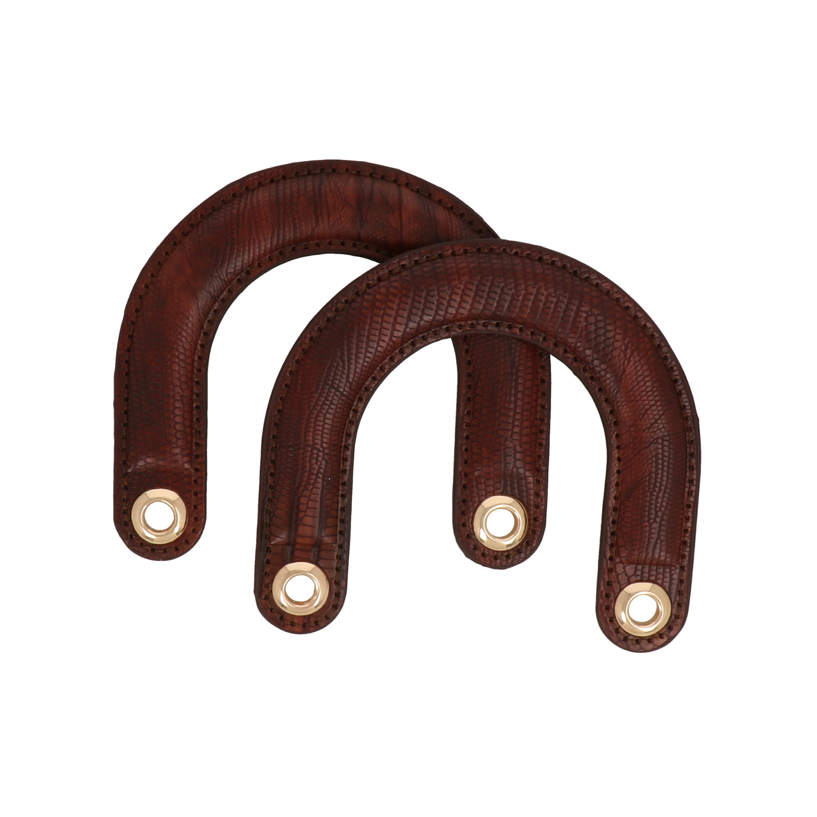 bag handle pu leather python mahogany 12x10cm | 2pc